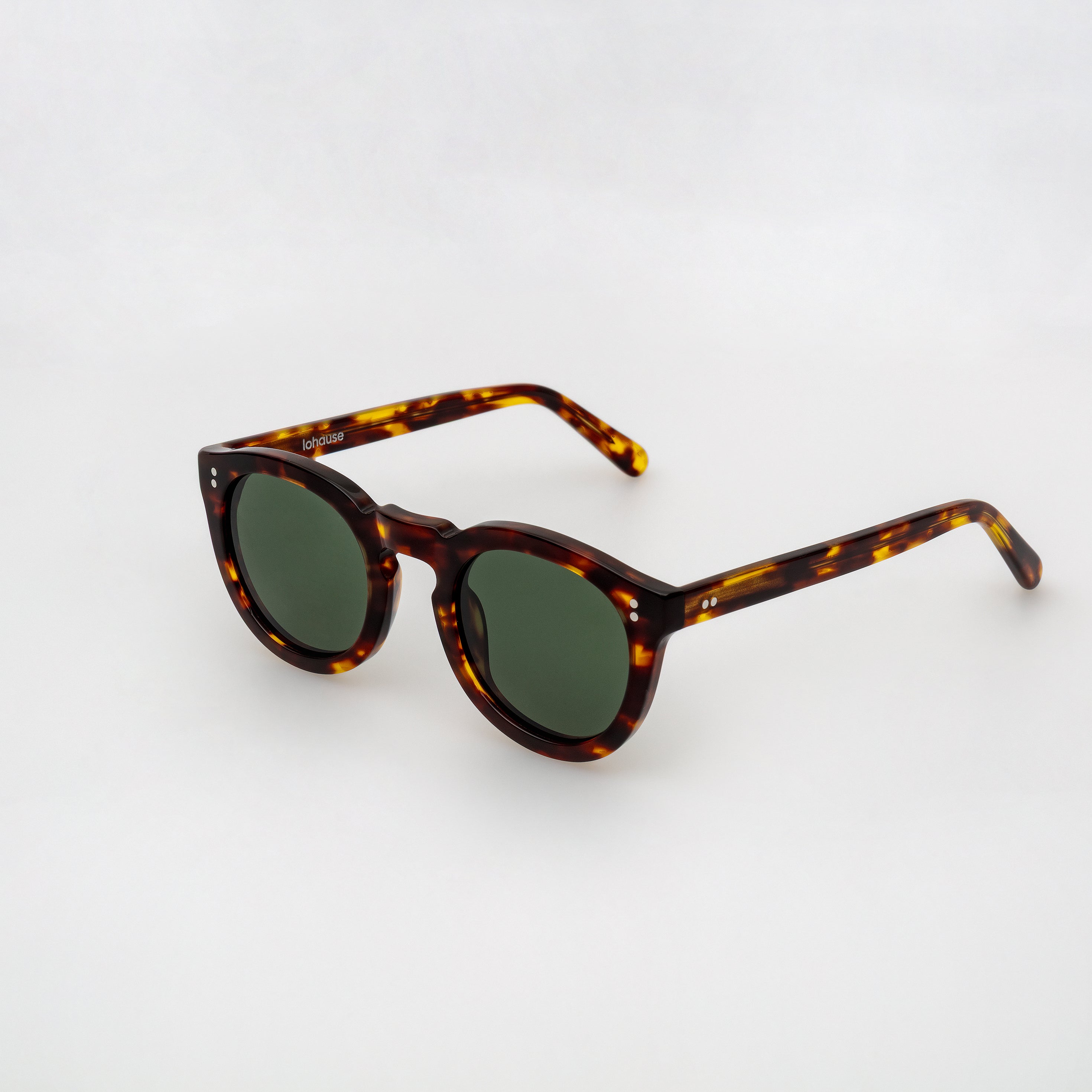 The Allen Havana Sunglasses, Mazzucchelli 1849 acetate frame, round shape, in Havana (light tortoise).
