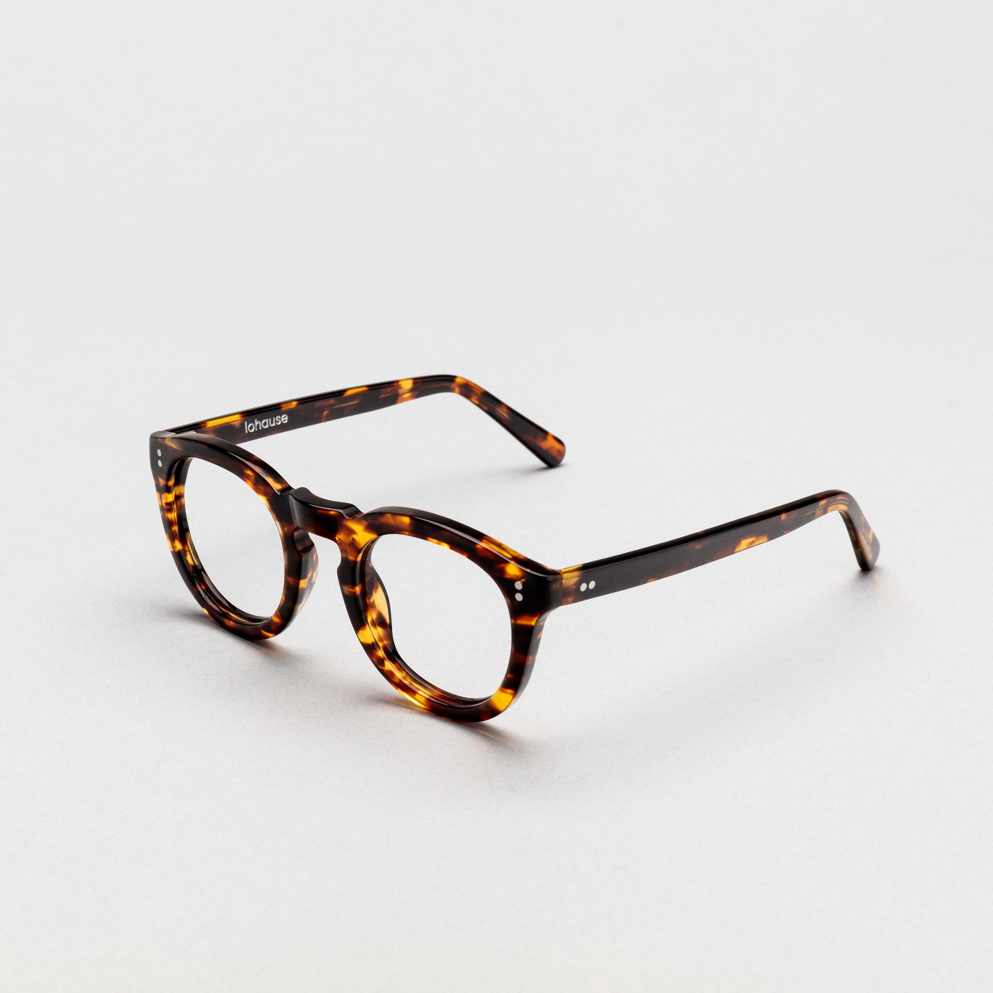 The Allen Havana — eyeglasses, Mazzucchelli 1849 acetate frame, round shape, in Havana (light tortoise).
