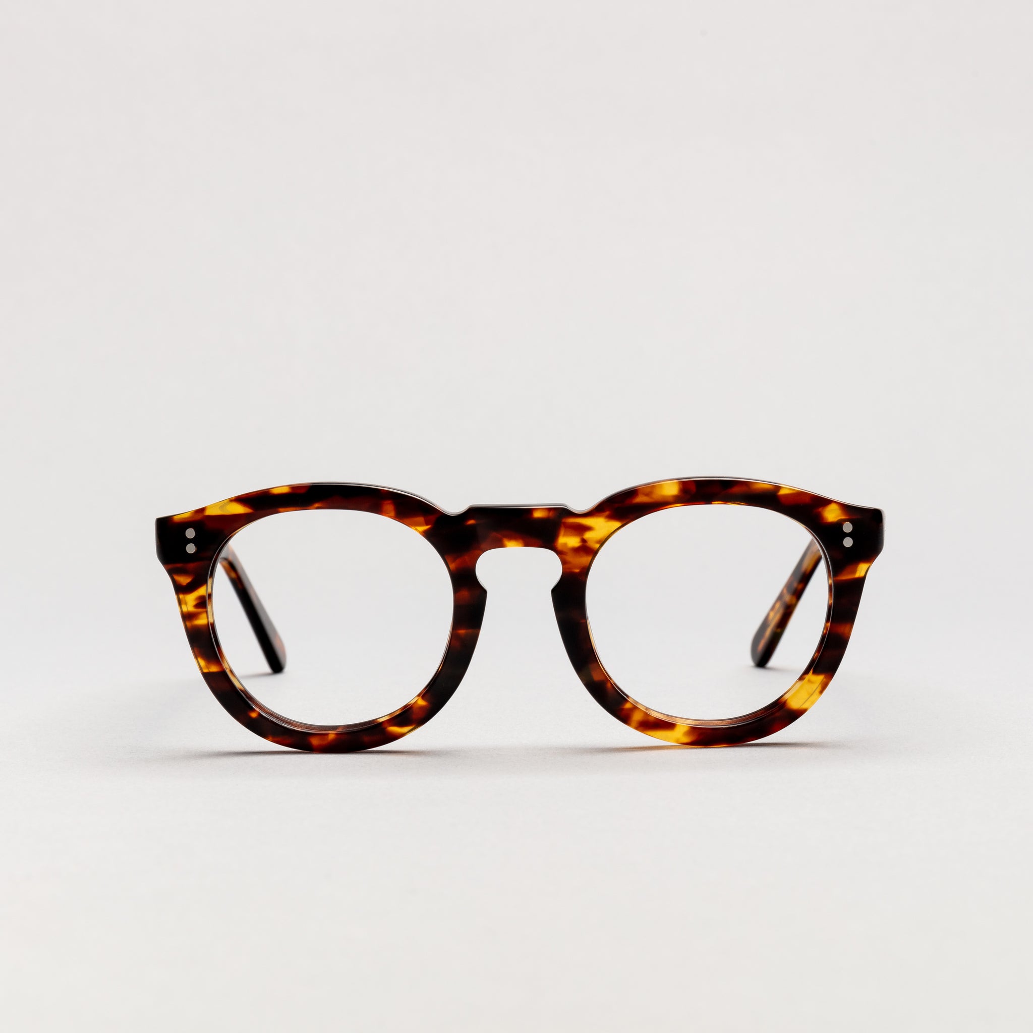 The Allen Havana — eyeglasses, Mazzucchelli 1849 acetate frame, round shape, in Havana (light tortoise).