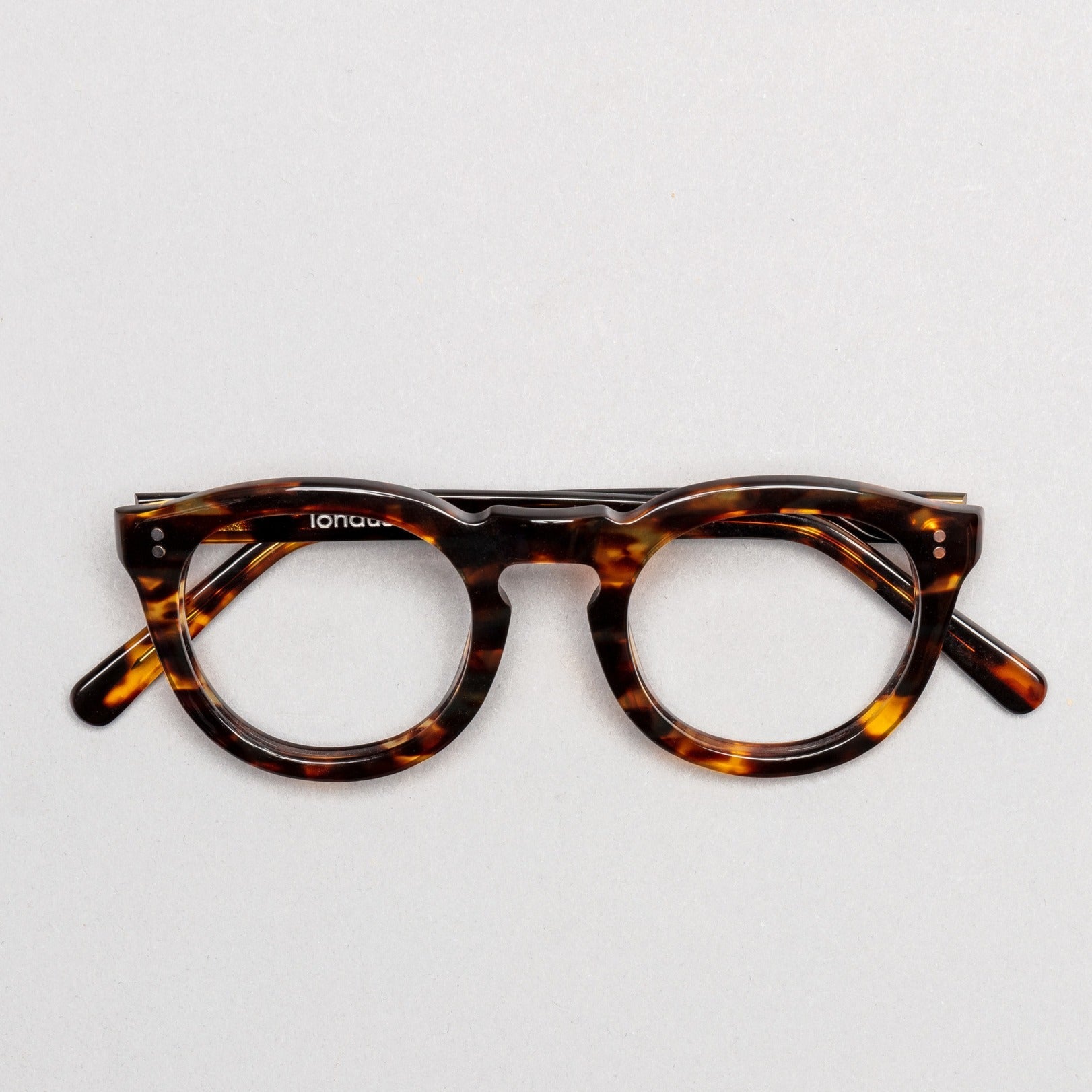 The Allen Havana — eyeglasses, Mazzucchelli 1849 acetate frame, round shape, in Havana (light tortoise).