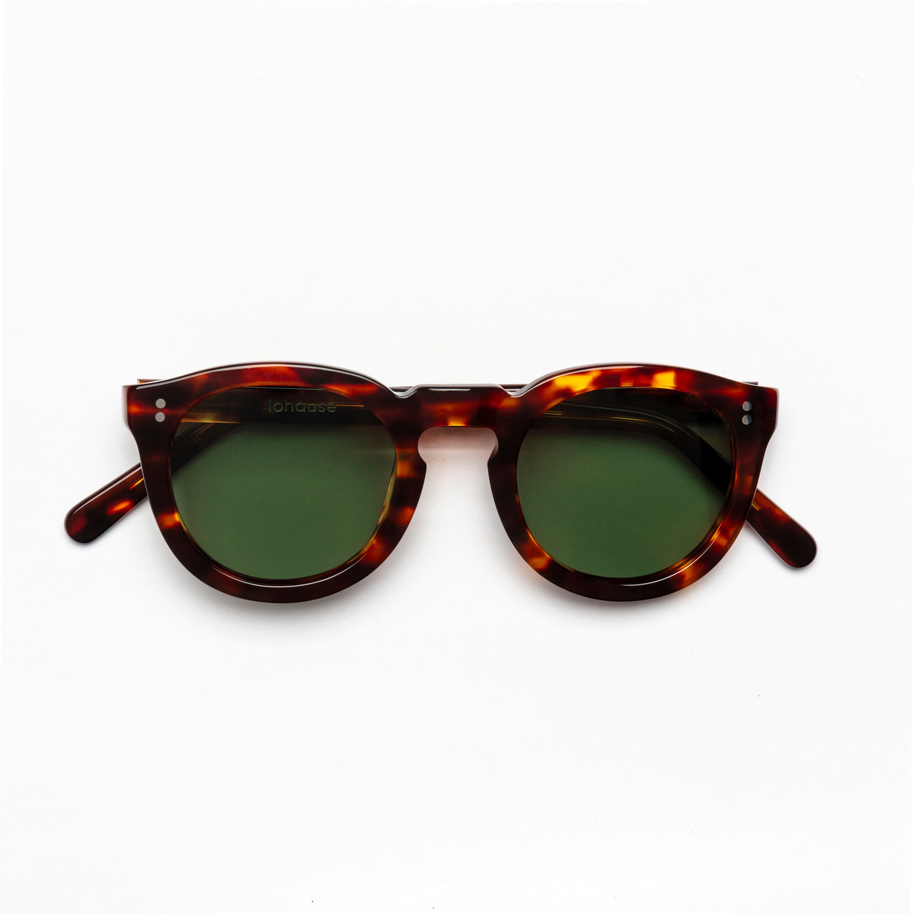 The Allen Havana Sunglasses, Mazzucchelli 1849 acetate frame, round shape, in Havana (light tortoise).