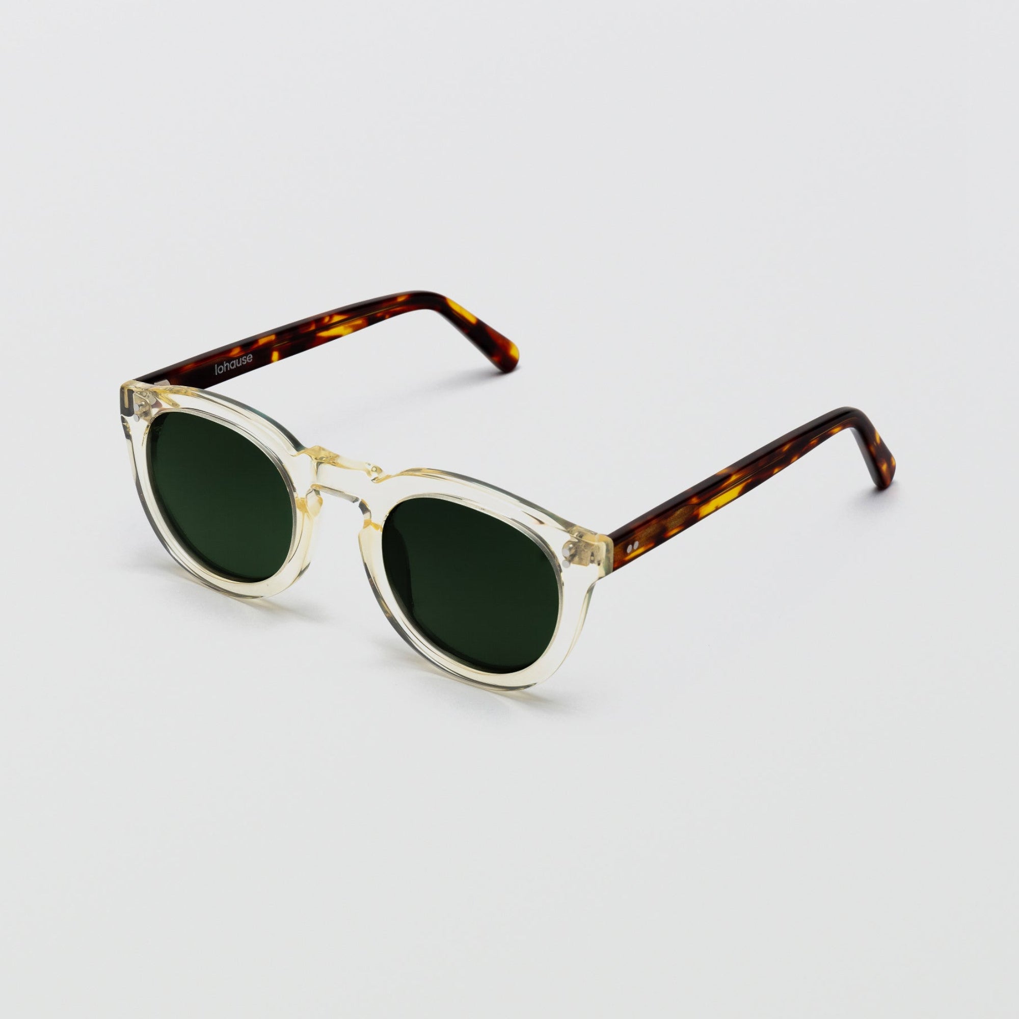 The Allen Paradox N1 Sunglasses, Mazzucchelli 1849 acetate frame, round shape, Paradox N1 pattern.