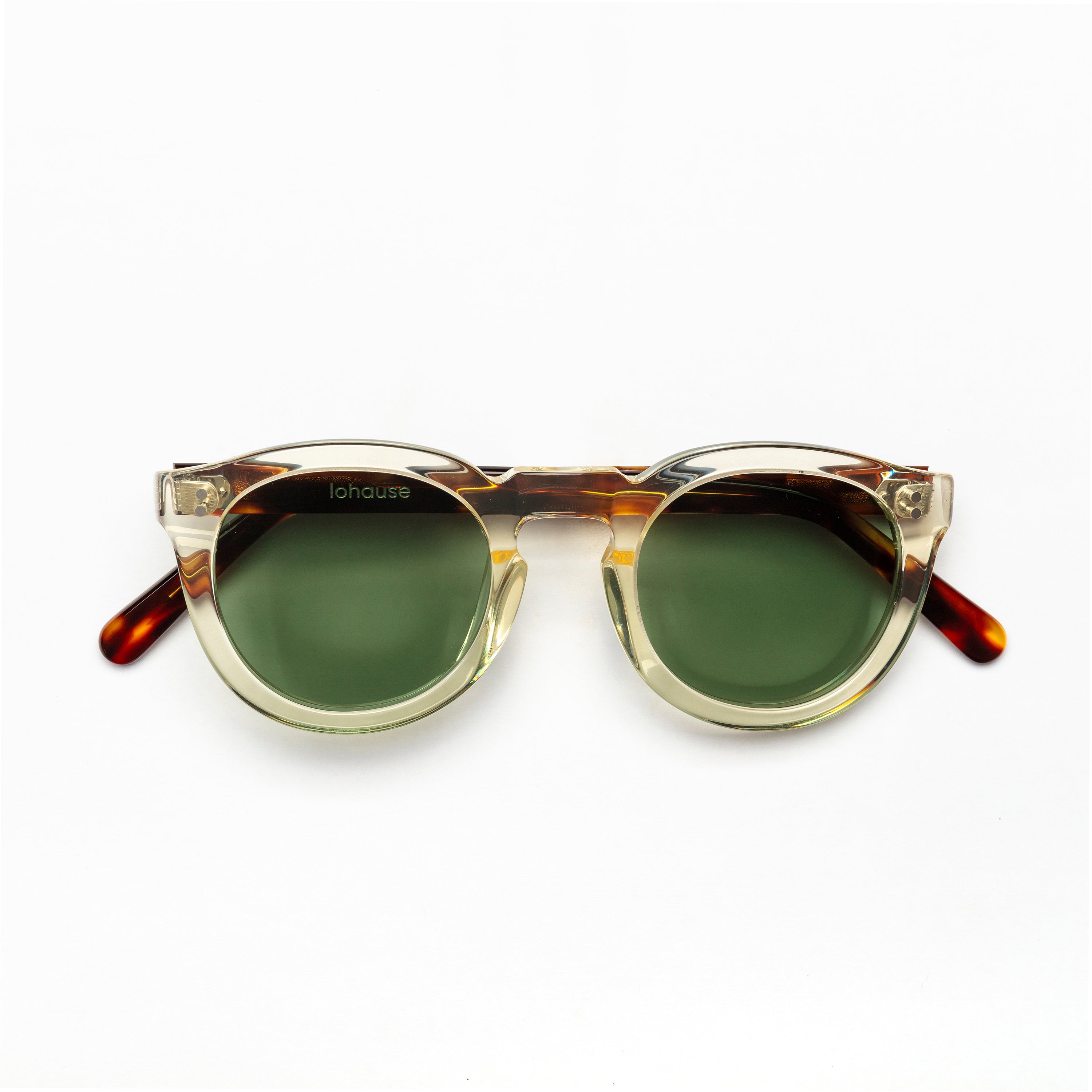 The Allen Paradox N1 Sunglasses, Mazzucchelli 1849 acetate frame, round shape, Paradox N1 pattern.
