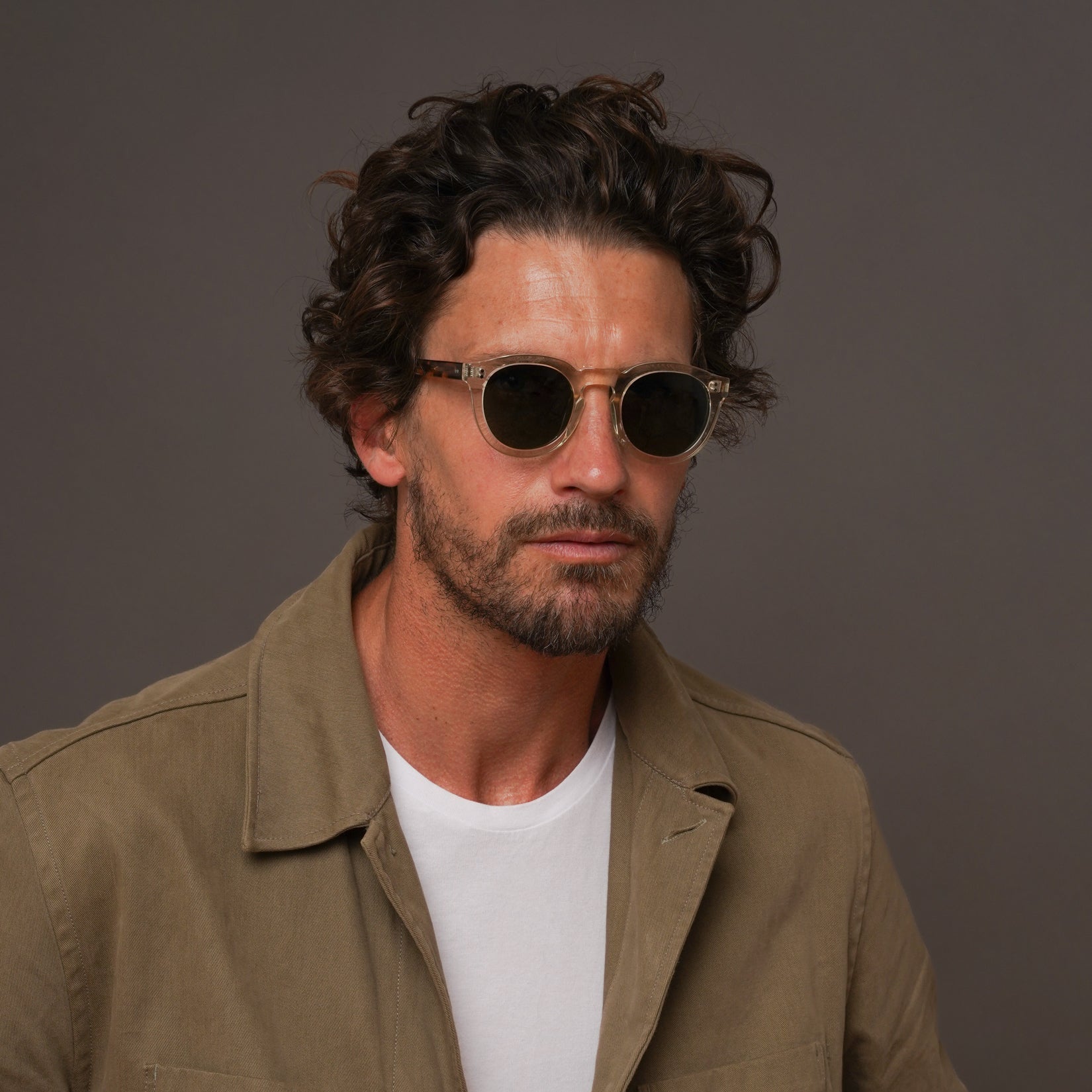 The Allen Paradox N1 Sunglasses, Mazzucchelli 1849 acetate frame, round shape, Paradox N1 pattern.