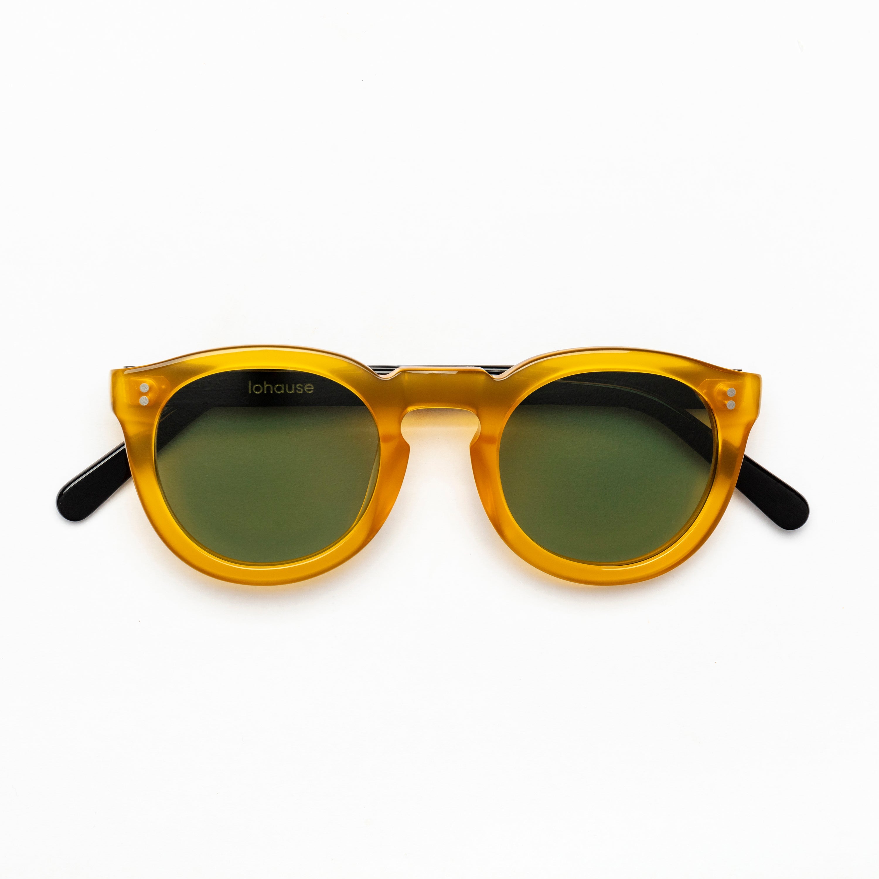 The Allen Paradox N2 Sunglasses, Mazzucchelli 1849 acetate frame, round shape, Paradox N2 pattern.