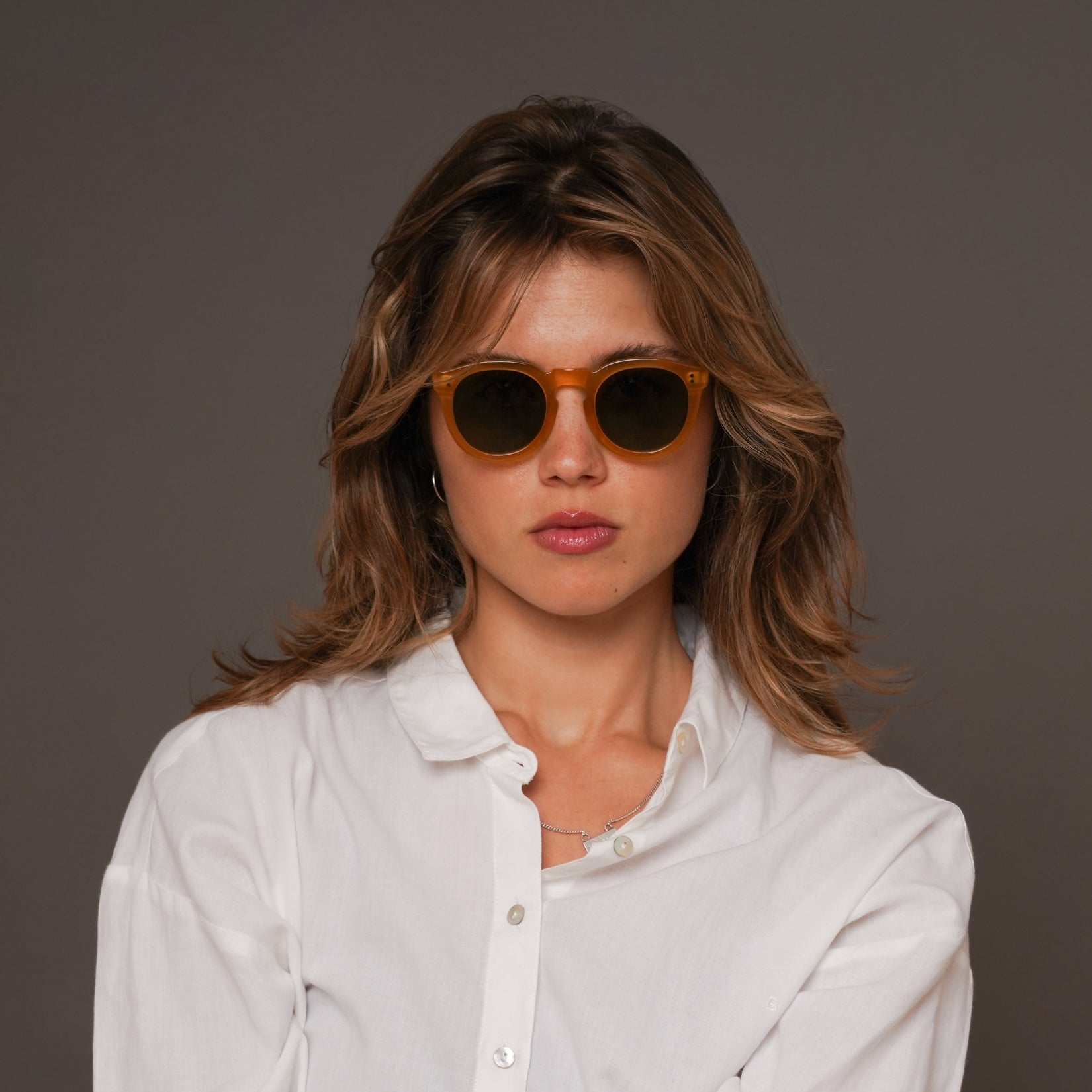The Allen Paradox N2 Sunglasses, Mazzucchelli 1849 acetate frame, round shape, Paradox N2 pattern.