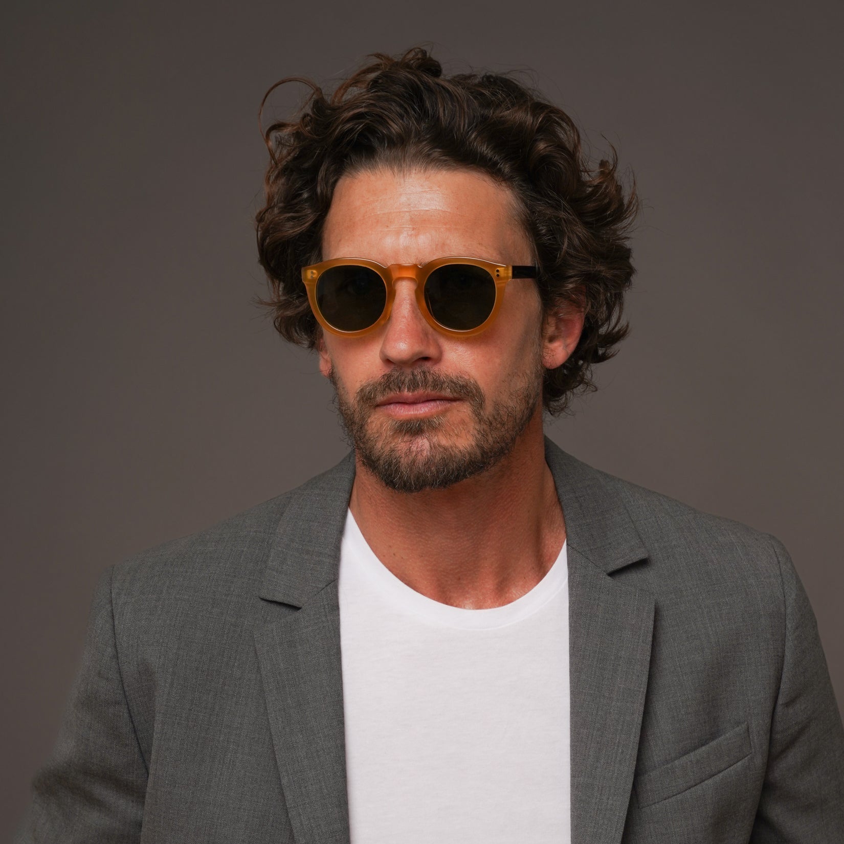 The Allen Paradox N2 Sunglasses, Mazzucchelli 1849 acetate frame, round shape, Paradox N2 pattern.