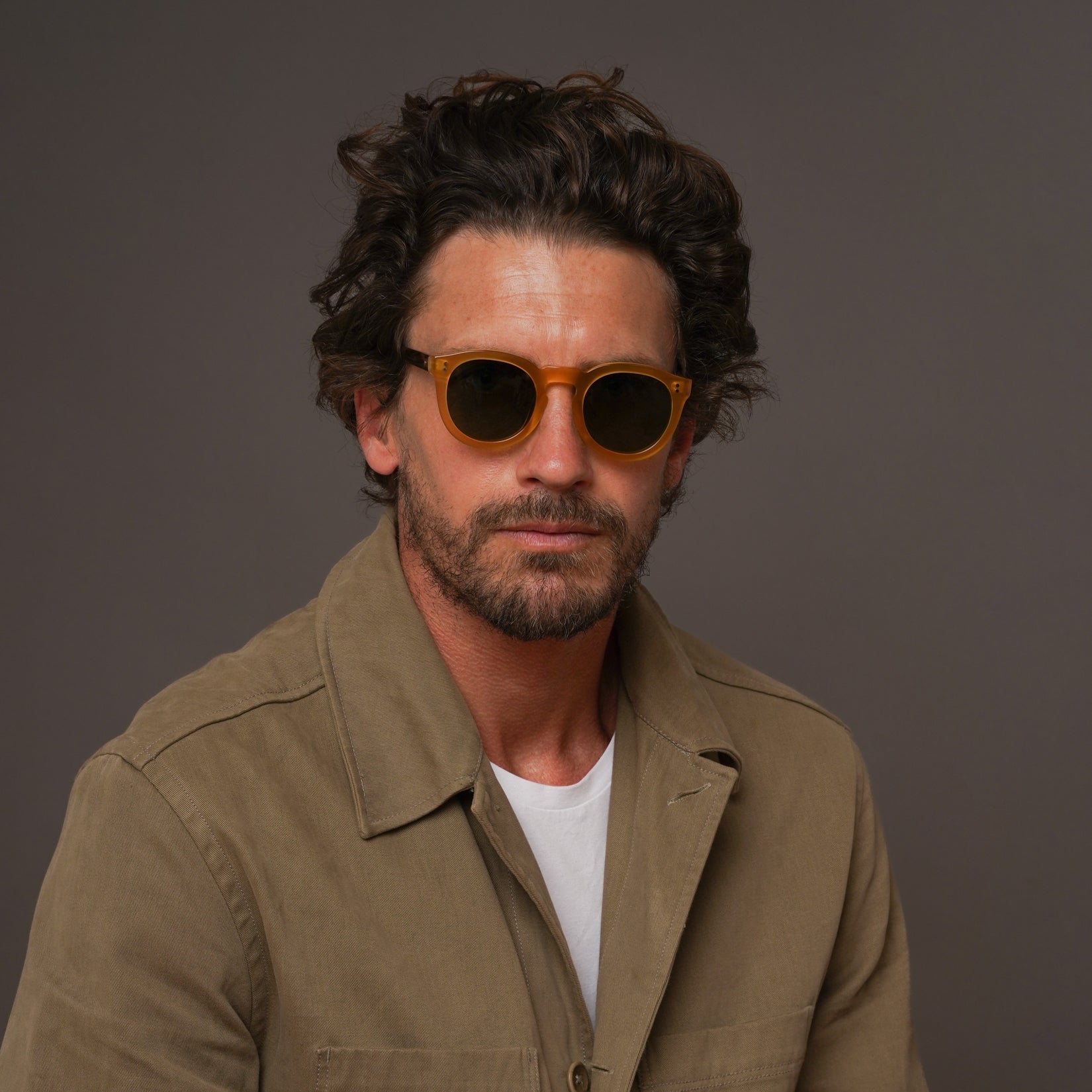 The Allen Paradox N4 Sunglasses, Mazzucchelli 1849 acetate frame, round shape, Paradox N4 pattern.