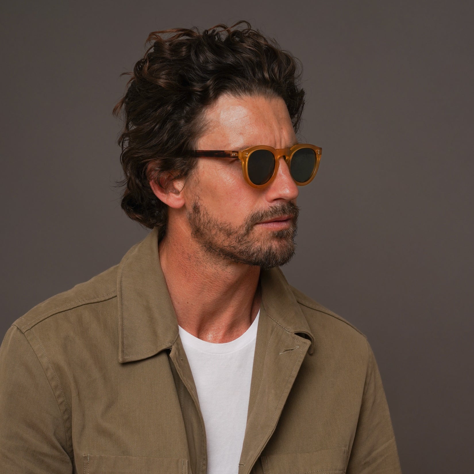 The Allen Paradox N4 Sunglasses, Mazzucchelli 1849 acetate frame, round shape, Paradox N4 pattern.