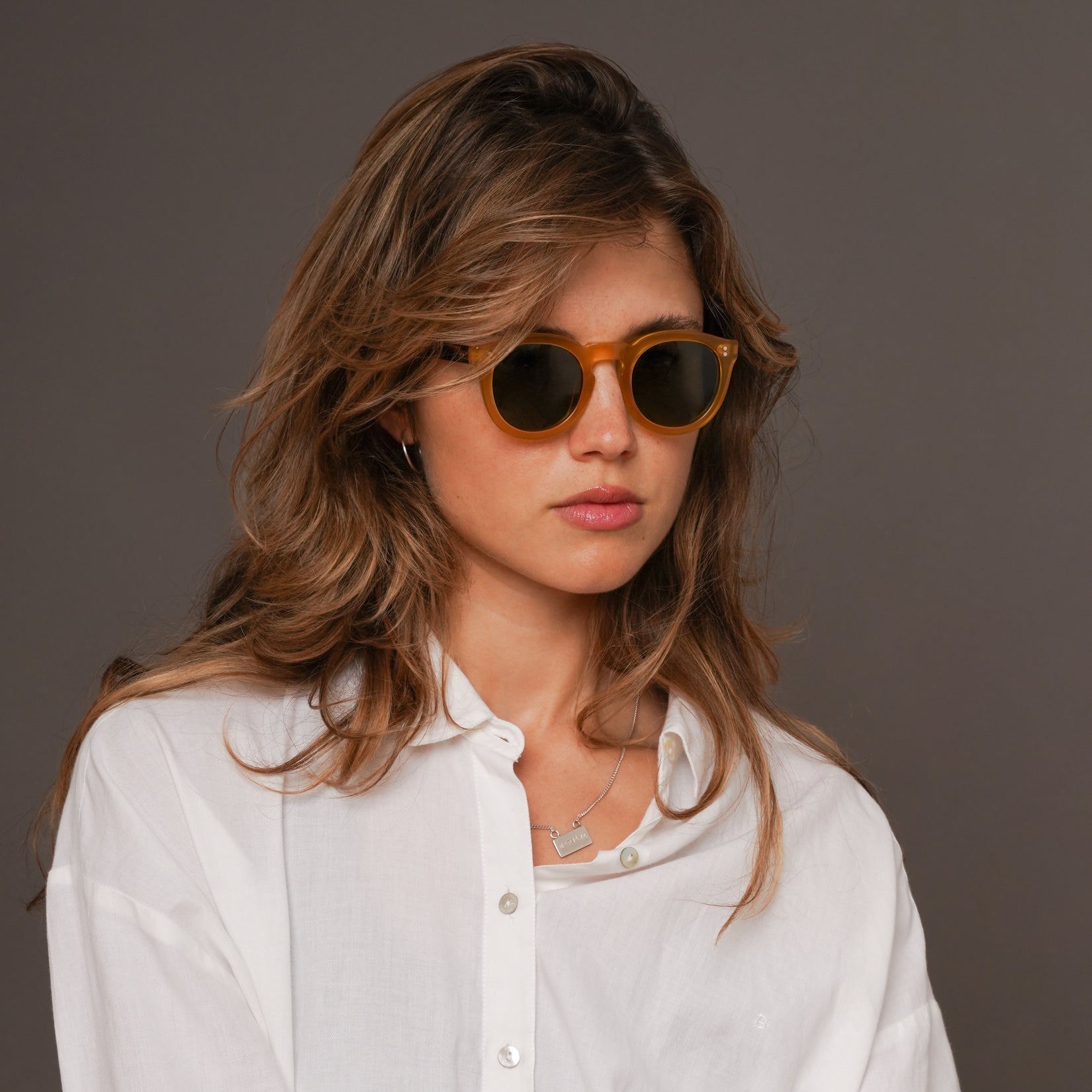 The Allen Paradox N4 Sunglasses, Mazzucchelli 1849 acetate frame, round shape, Paradox N4 pattern.