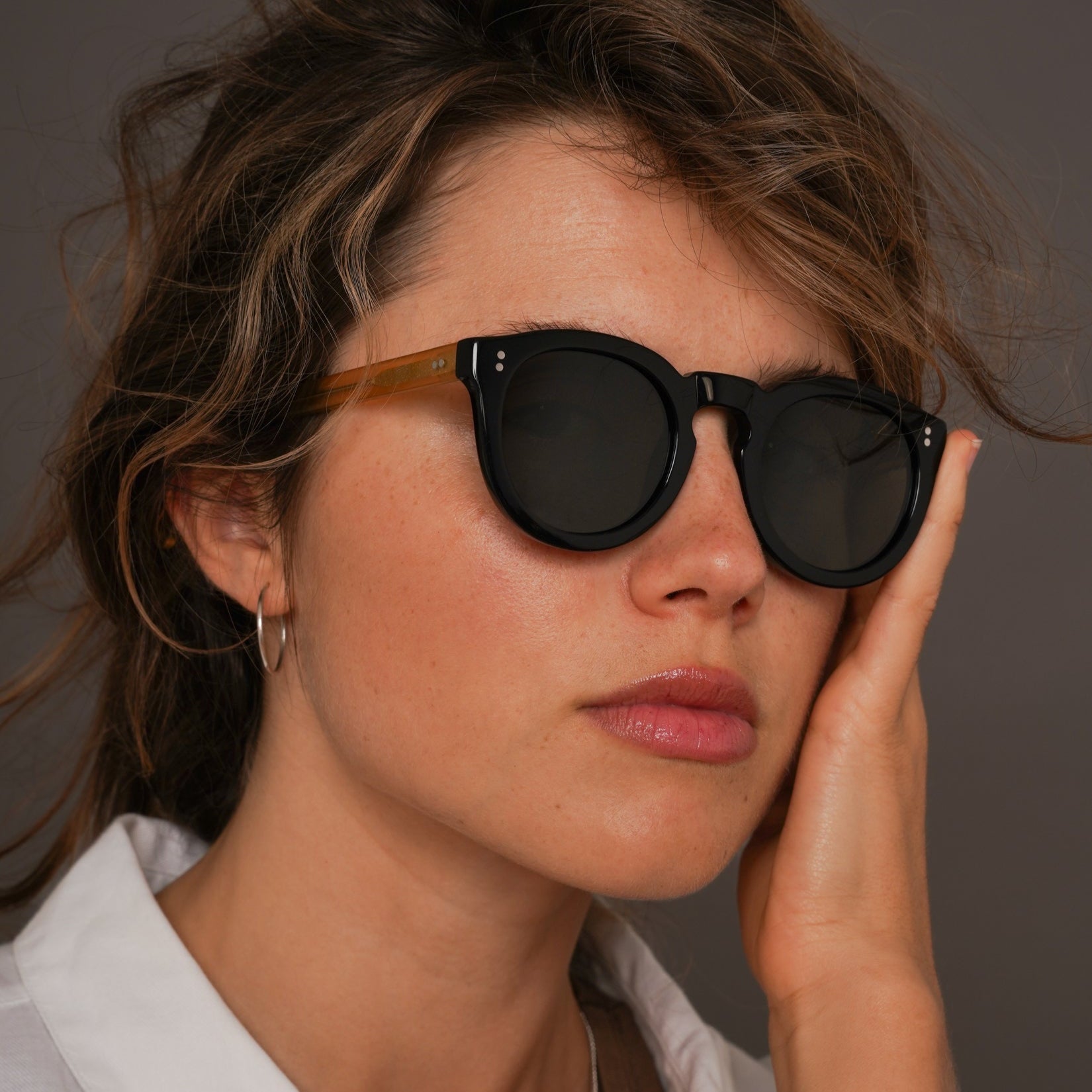 The Allen Paradox N6 Sunglasses, Mazzucchelli 1849 acetate frame, round shape, Paradox N6 pattern.