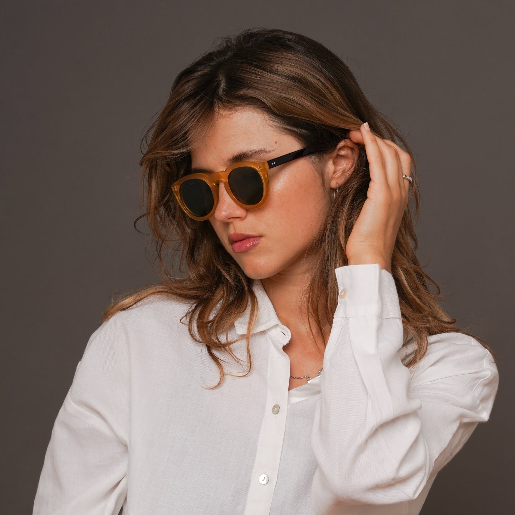 The Allen Paradox N6 Sunglasses, Mazzucchelli 1849 acetate frame, round shape, Paradox N6 pattern.