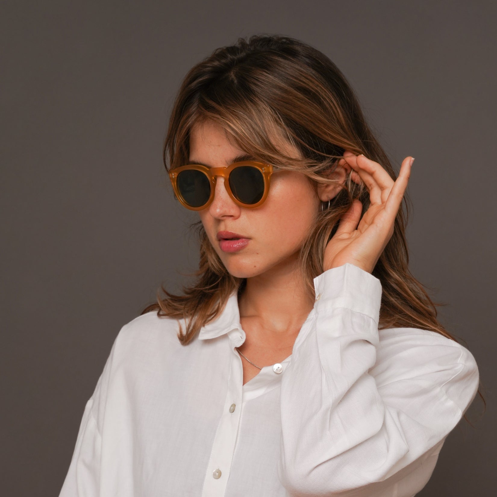 The Allen Paradox N7 Sunglasses, Mazzucchelli 1849 acetate frame, round shape, Paradox N7 pattern.