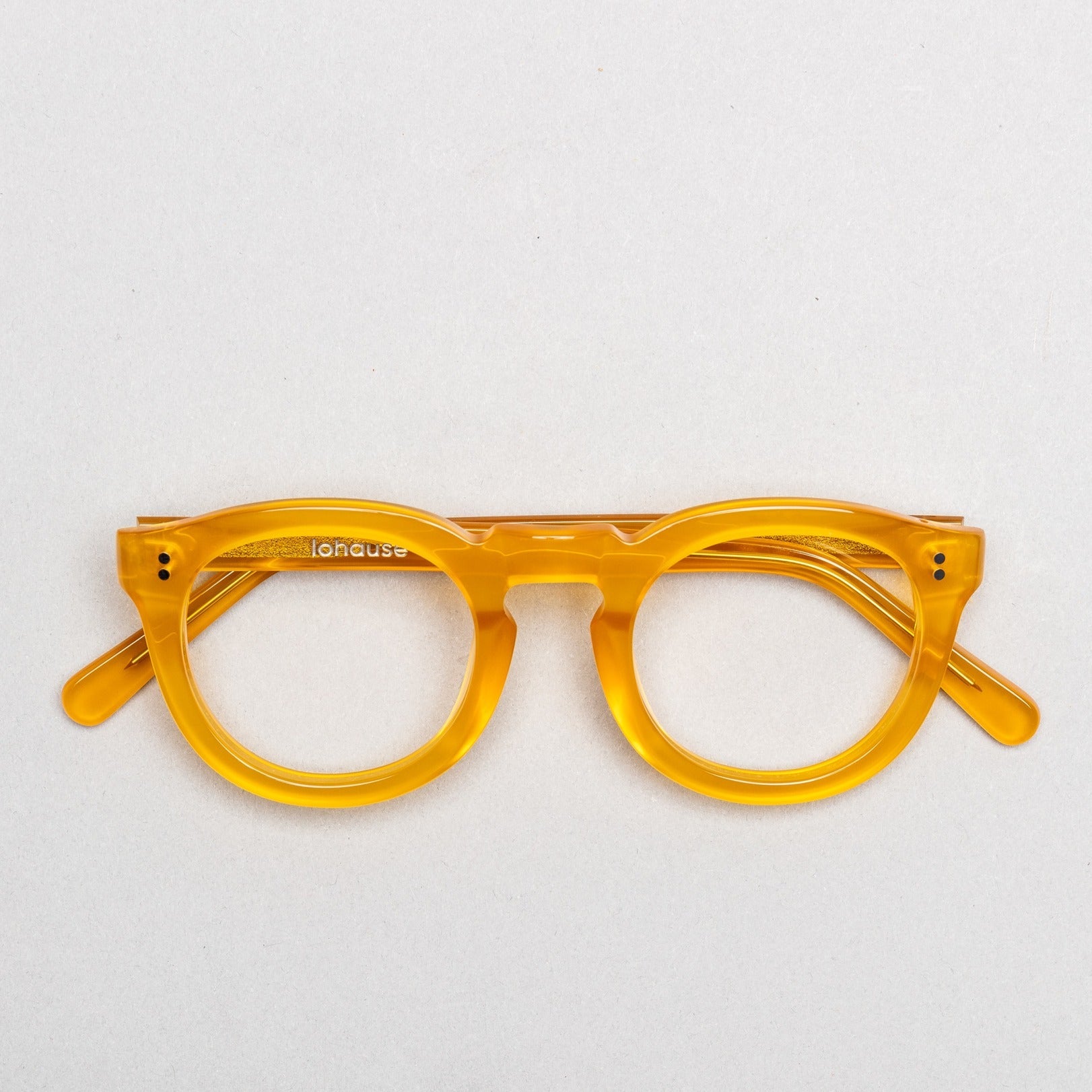 The Allen Yellow — eyeglasses, Mazzucchelli 1849 acetate frame, round shape, in yellow.