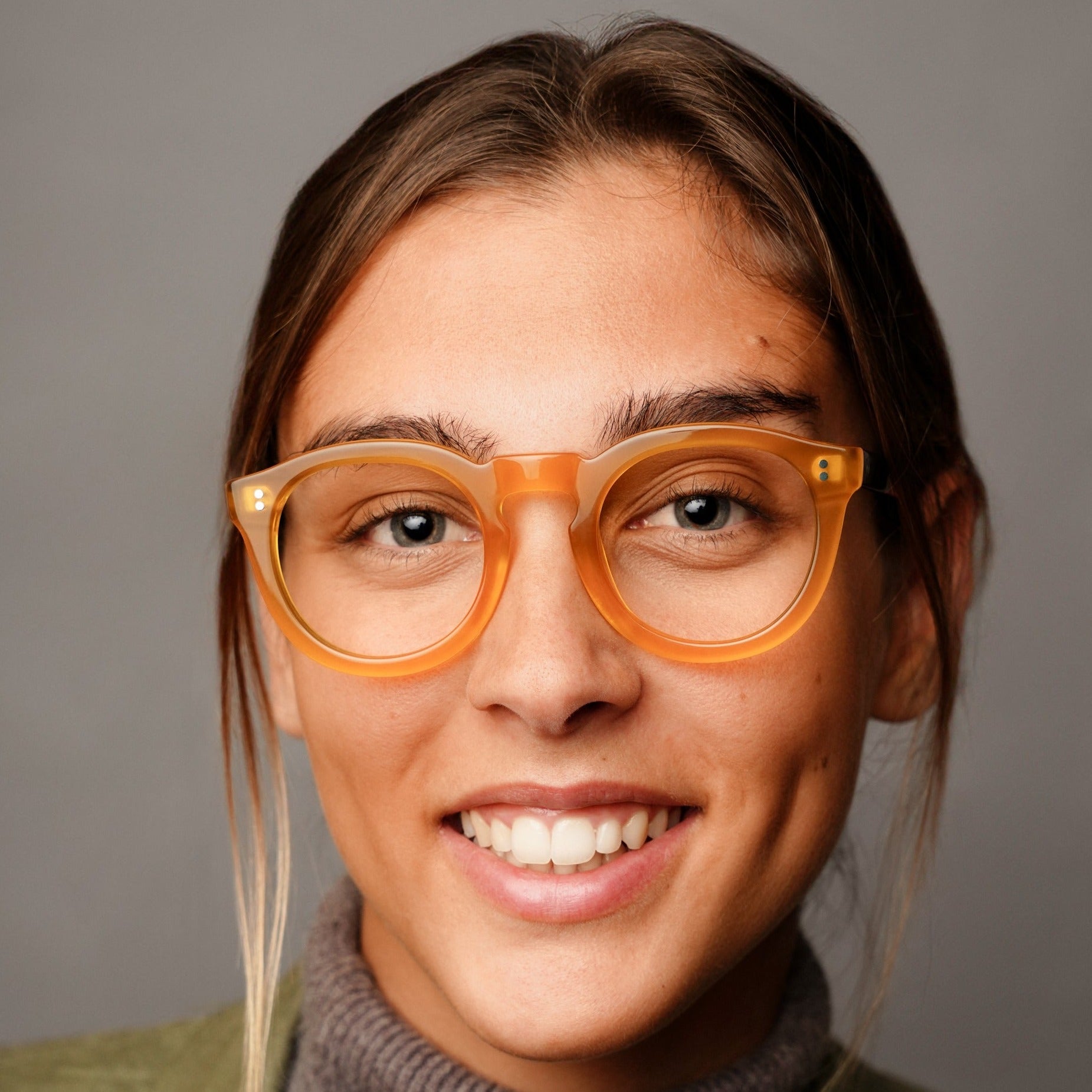 The Allen Yellow — eyeglasses, Mazzucchelli 1849 acetate frame, round shape, in yellow.