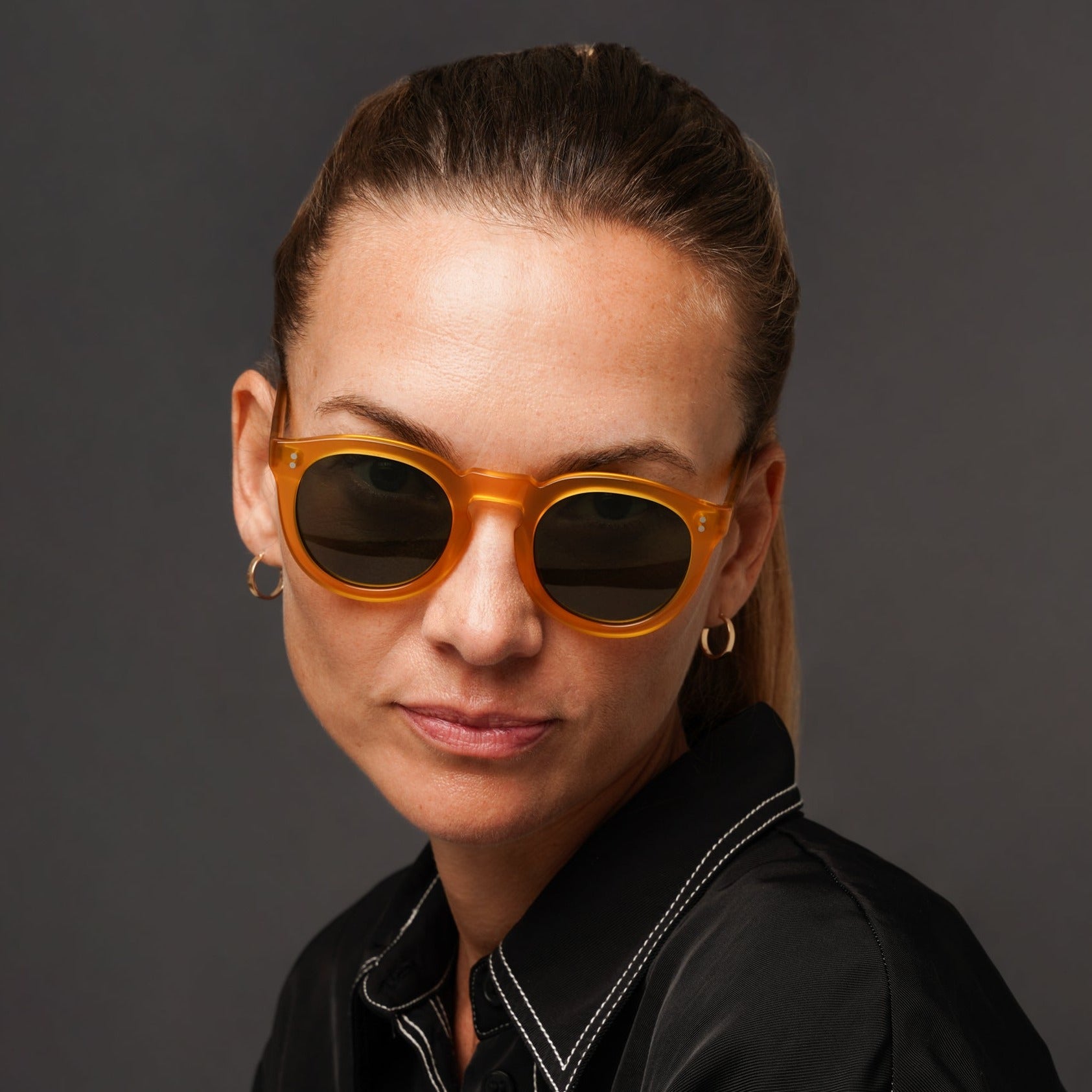 The Allen Yellow Sunglasses, Mazzucchelli 1849 acetate frame, round shape, in yellow.