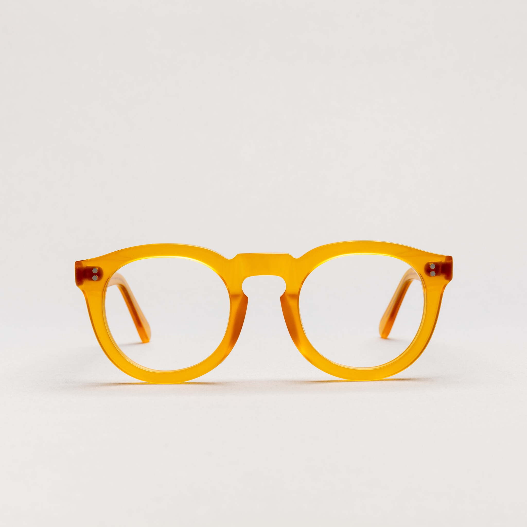 The Allen Yellow — eyeglasses, Mazzucchelli 1849 acetate frame, round shape, in yellow.