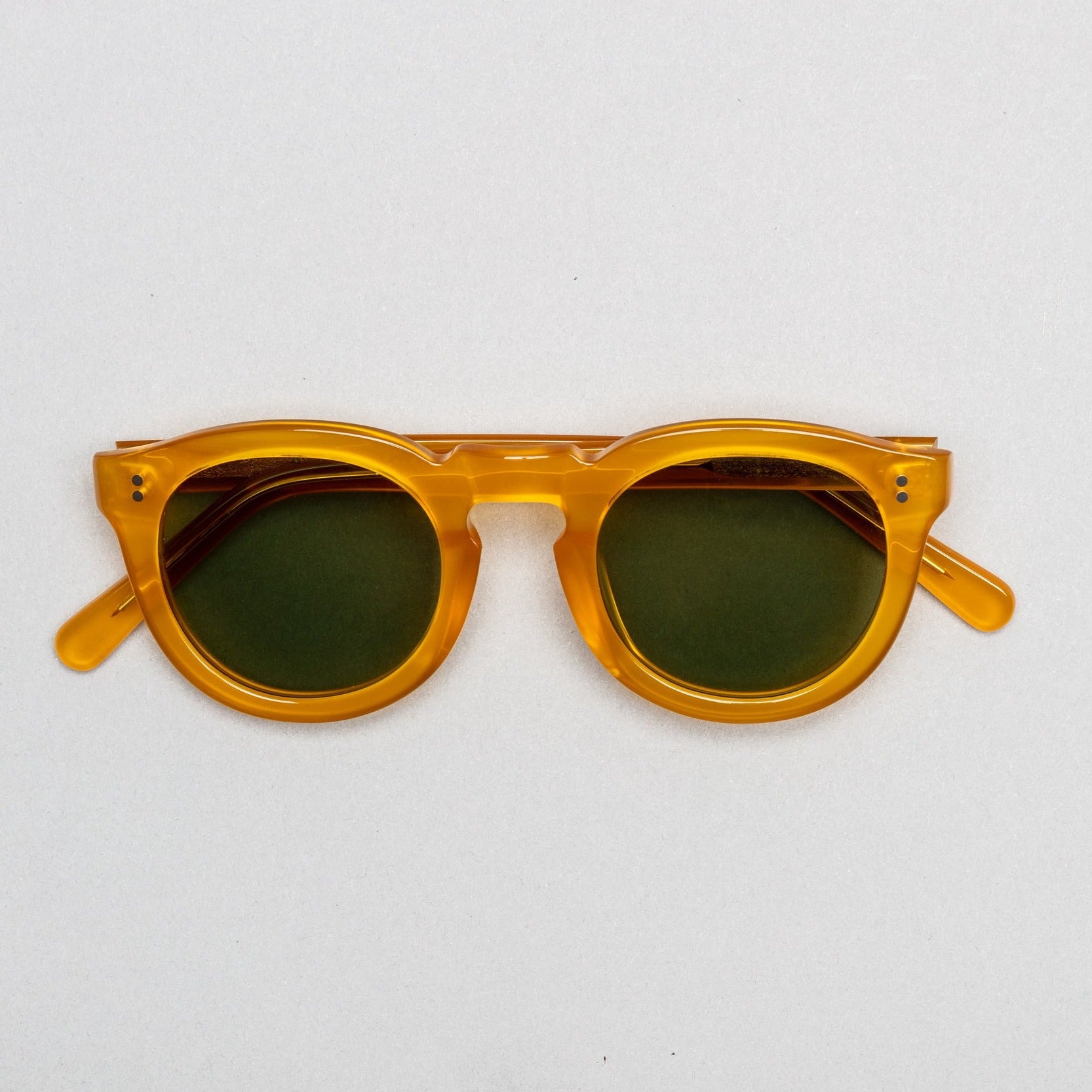 The Allen Yellow Sunglasses, Mazzucchelli 1849 acetate frame, round shape, in yellow.