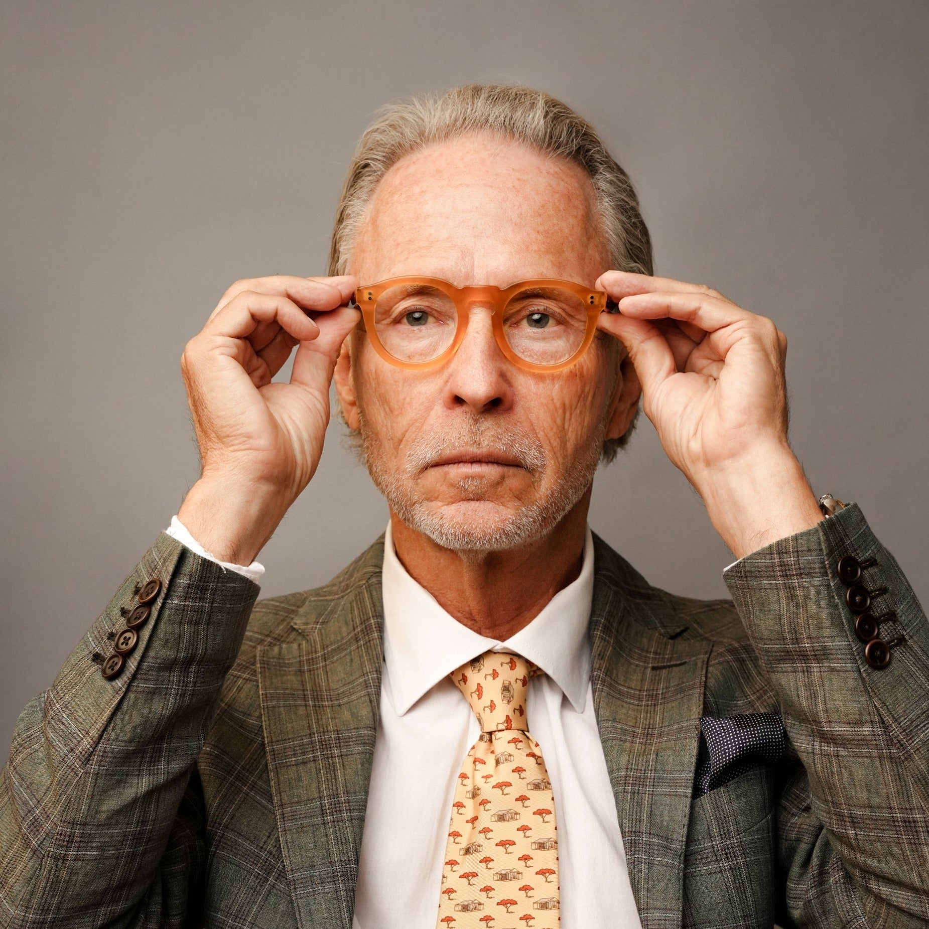 The Allen Yellow — eyeglasses, Mazzucchelli 1849 acetate frame, round shape, in yellow.