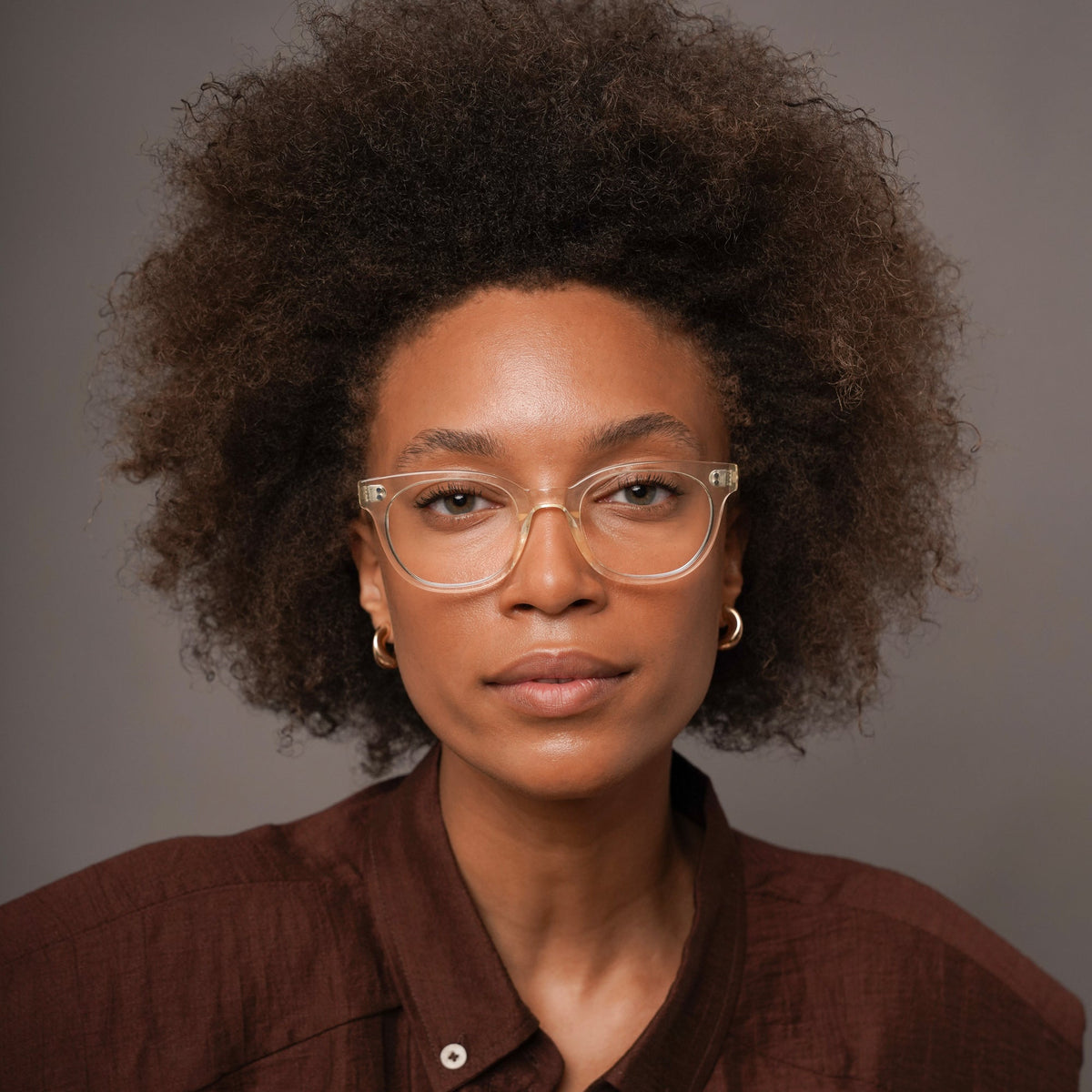 The Andy Air, eyeglasses, Mazzucchelli 1849 acetate frame, cat-eye shape, in clear crystal.