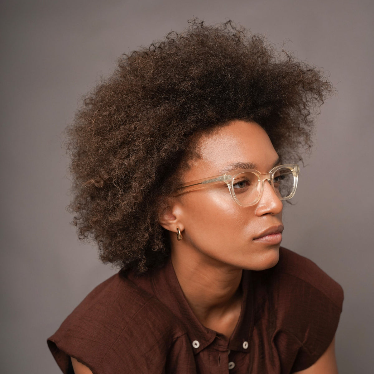 The Andy Air, eyeglasses, Mazzucchelli 1849 acetate frame, cat-eye shape, in clear crystal.