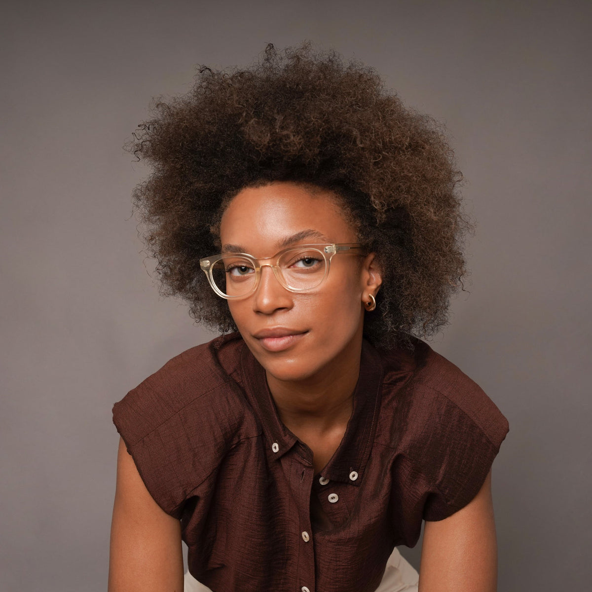 The Andy Air, eyeglasses, Mazzucchelli 1849 acetate frame, cat-eye shape, in clear crystal.