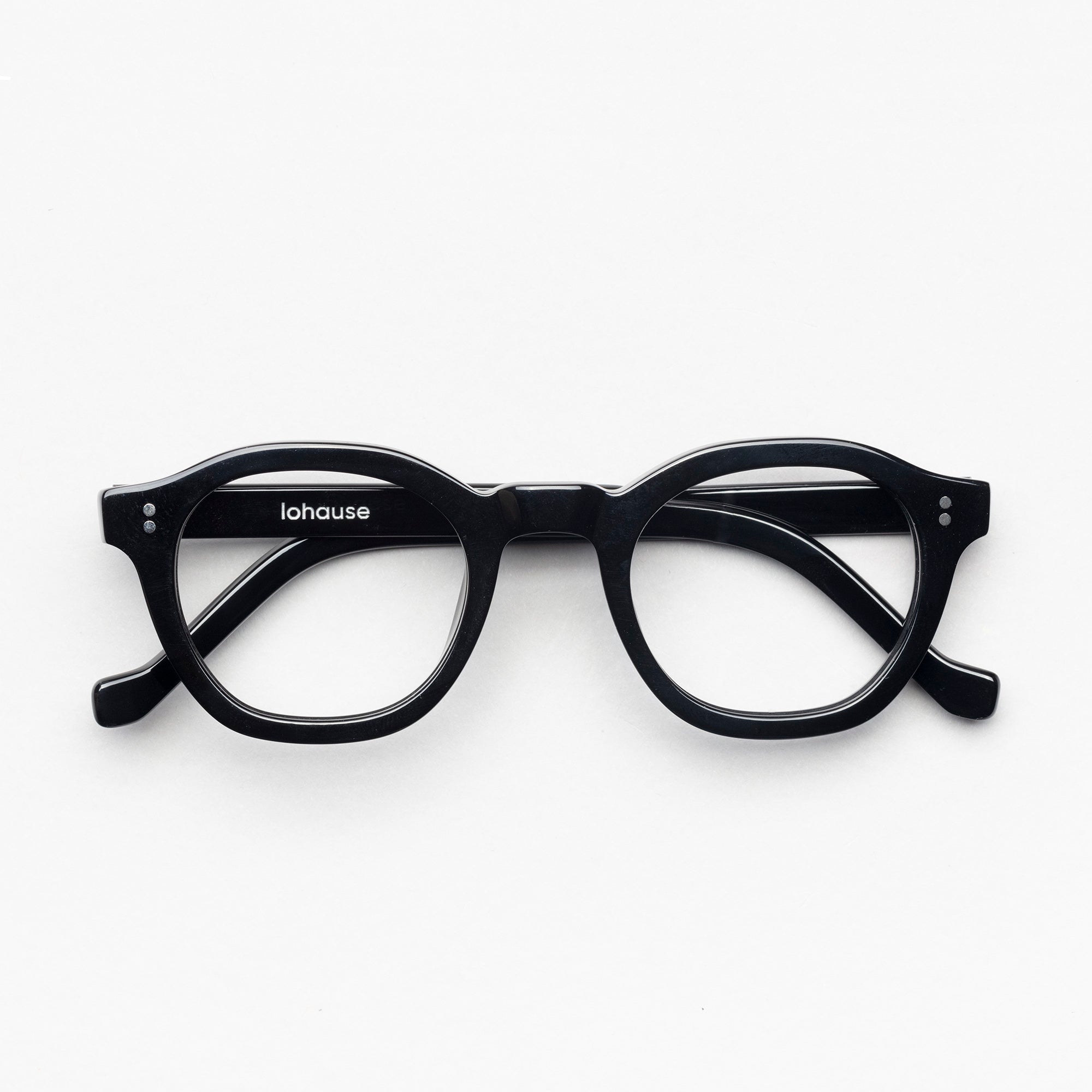 The Dean Noir — eyeglasses, Mazzucchelli 1849 acetate frame, round shape, in black.