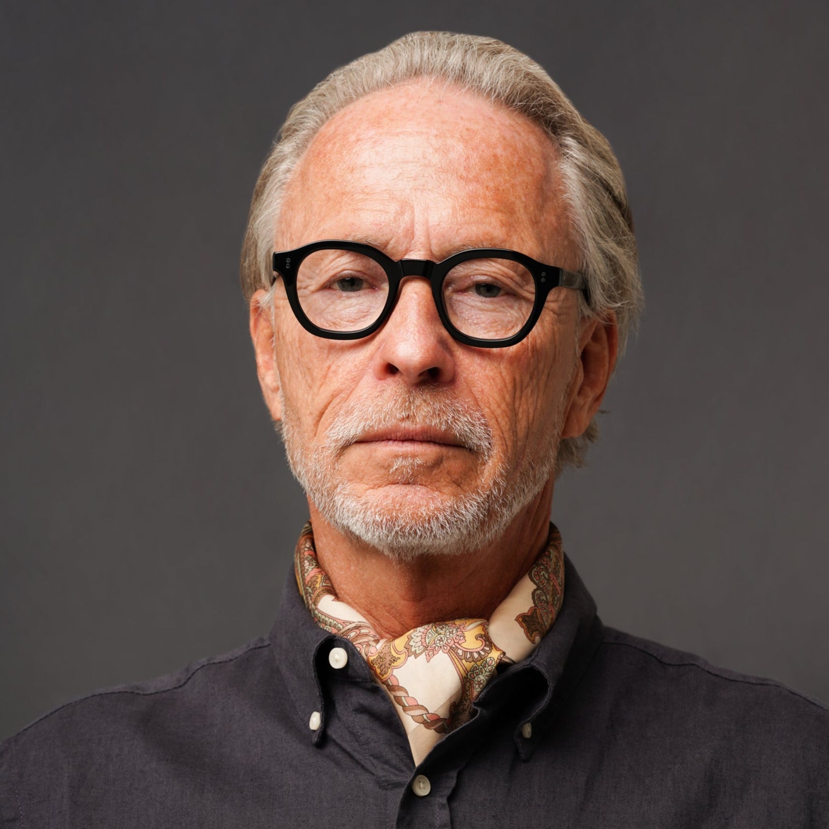 The Dean Noir — eyeglasses, Mazzucchelli 1849 acetate frame, round shape, in black.