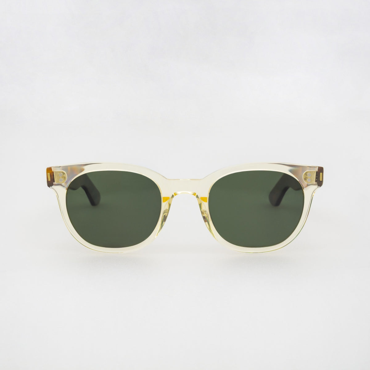 The Andy Paradox N3 Sunglasses, Mazzucchelli 1849 acetate frame, round shape, transparent and tortoise.
