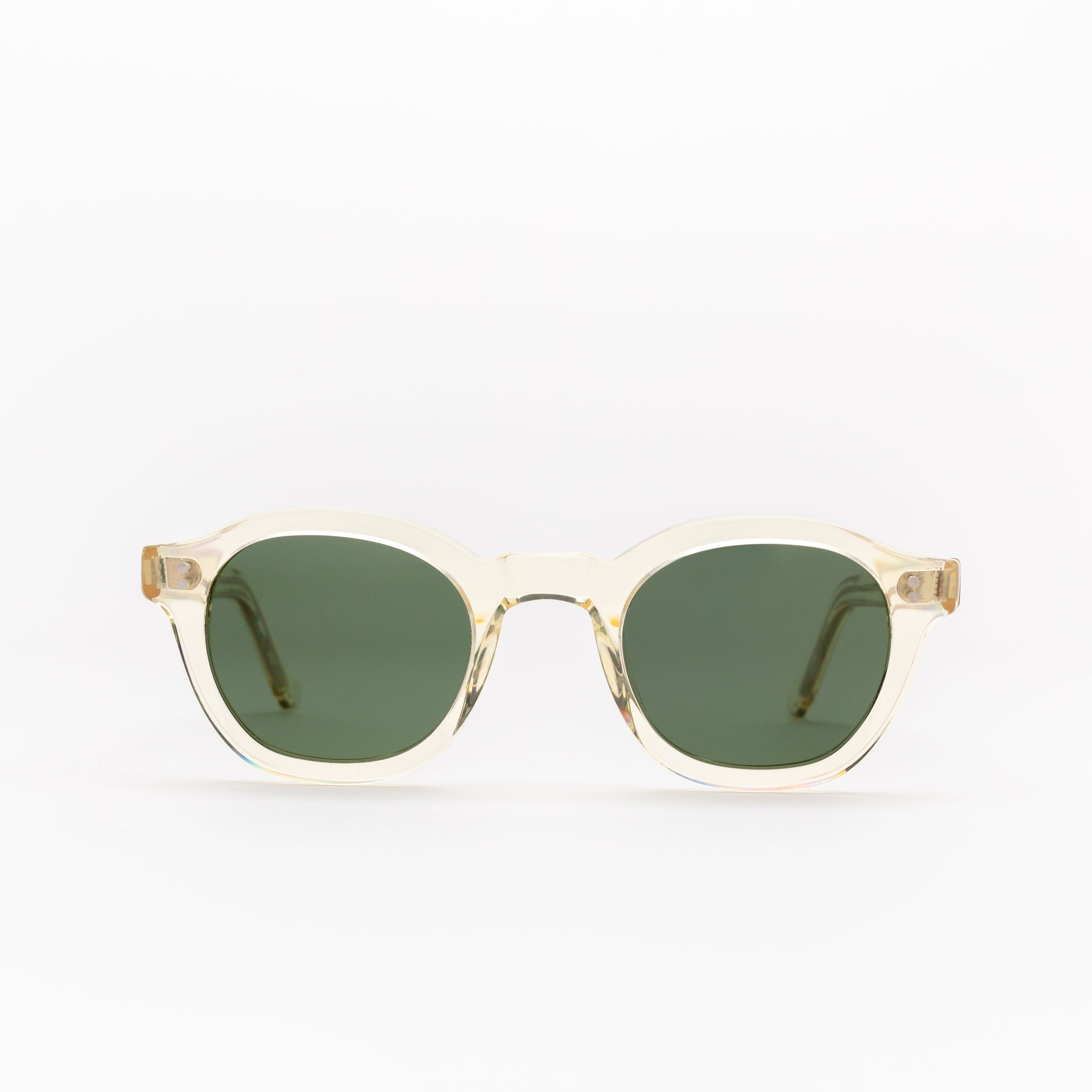 The Dean Air Sunglasses —  Mazzucchelli 1849 acetate frame, round shape, in clear crystal.