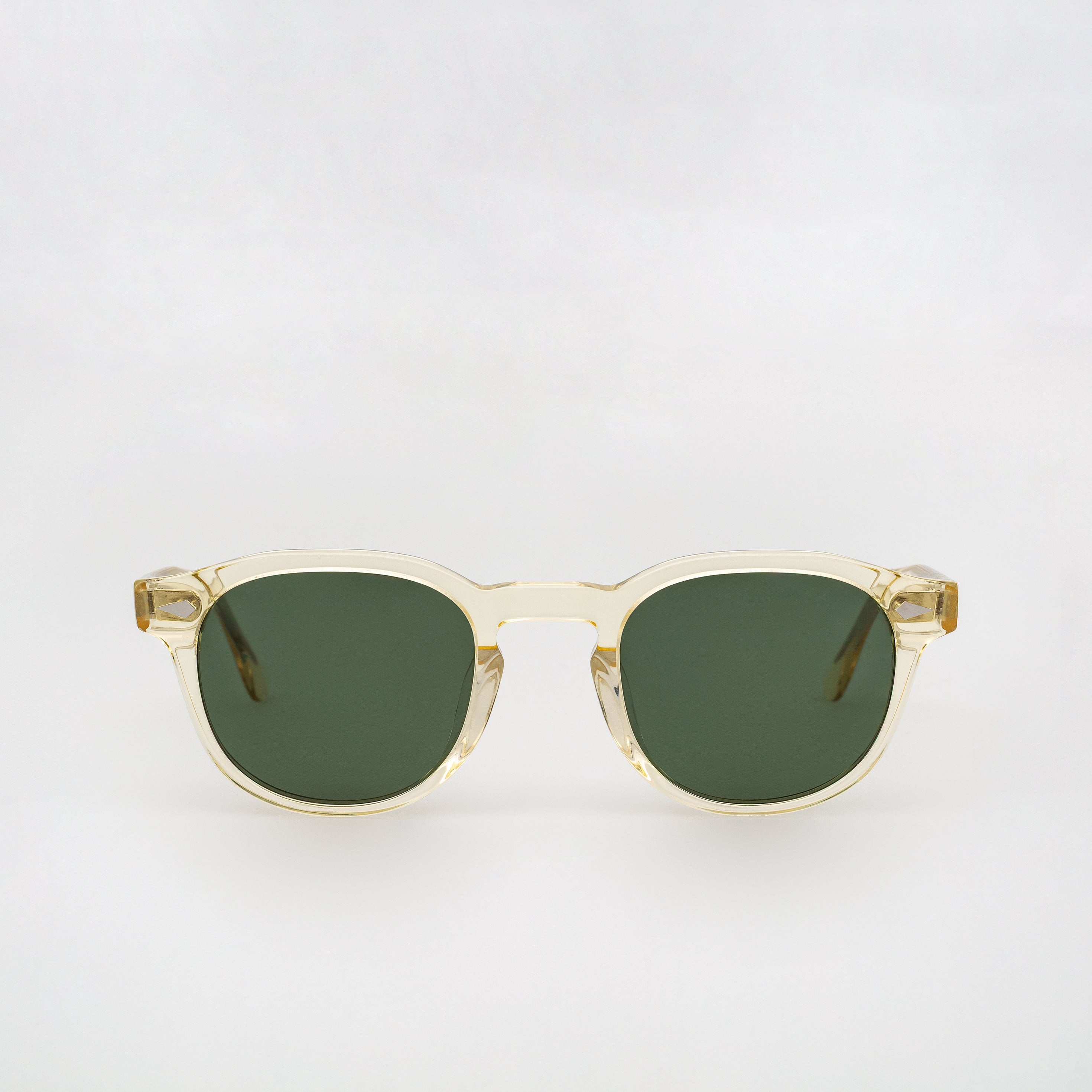 The Basquiat Air Sunglasses, Mazzucchelli 1849 acetate frame, rounded square shape, in clear crystal.