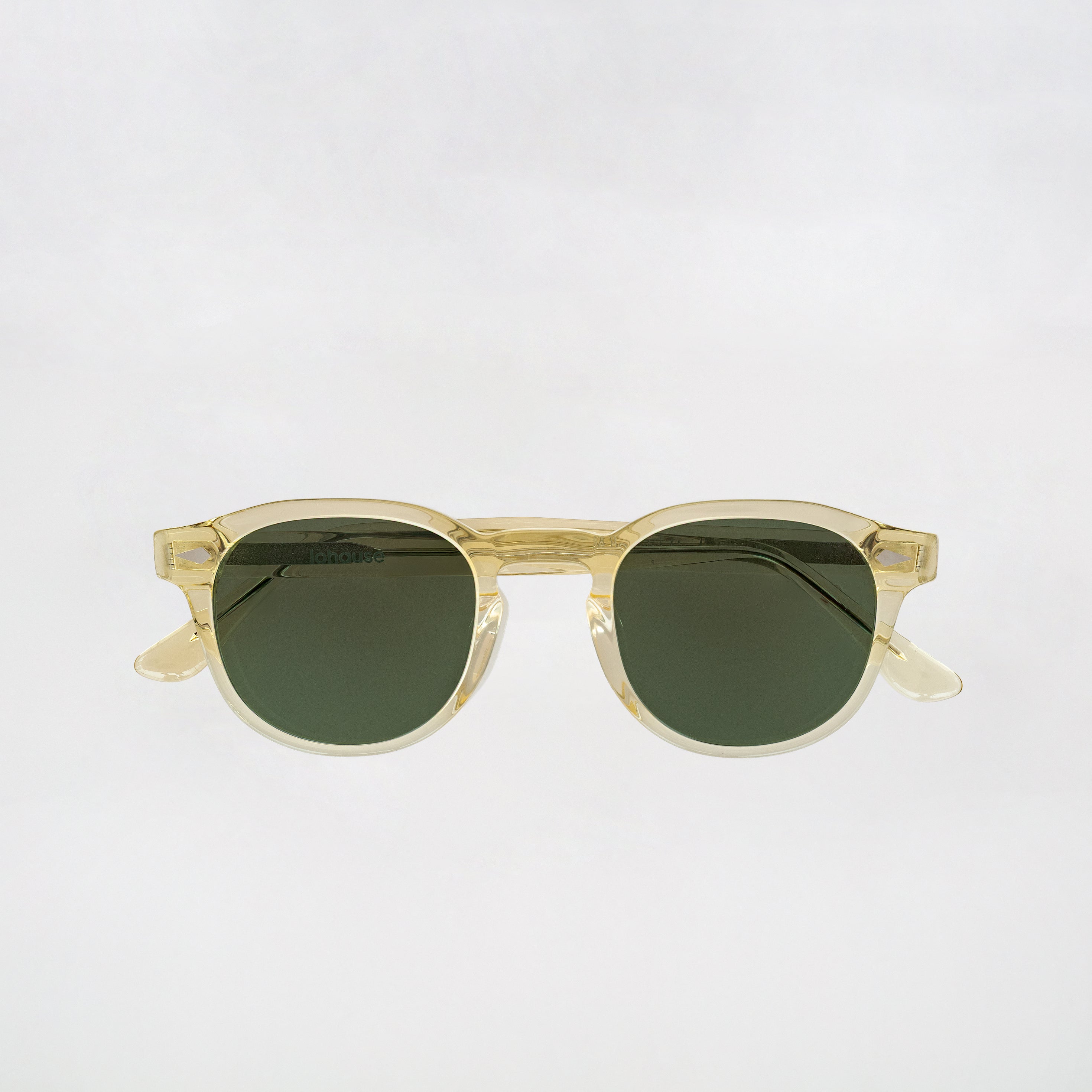 The Basquiat Air Sunglasses, Mazzucchelli 1849 acetate frame, rounded square shape, in clear crystal.