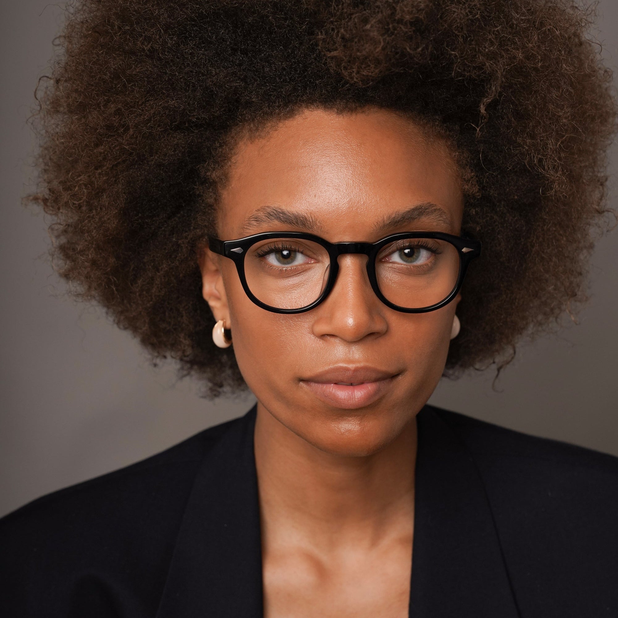 The Basquiat Noir — eyeglasses, Mazzucchelli 1849 acetate frame, rounded square shape, in black.