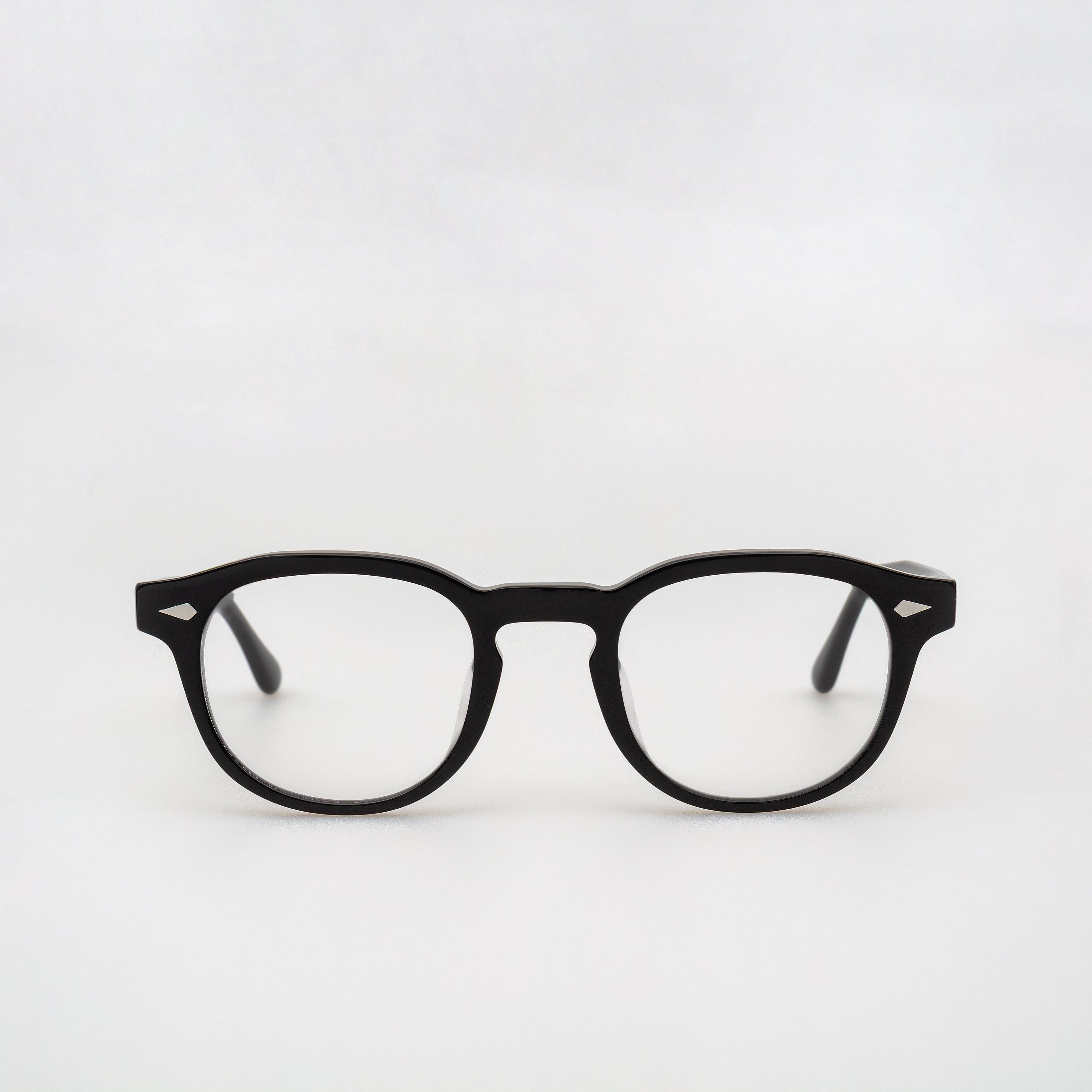 The Basquiat Noir — eyeglasses, Mazzucchelli 1849 acetate frame, rounded square shape, in black.