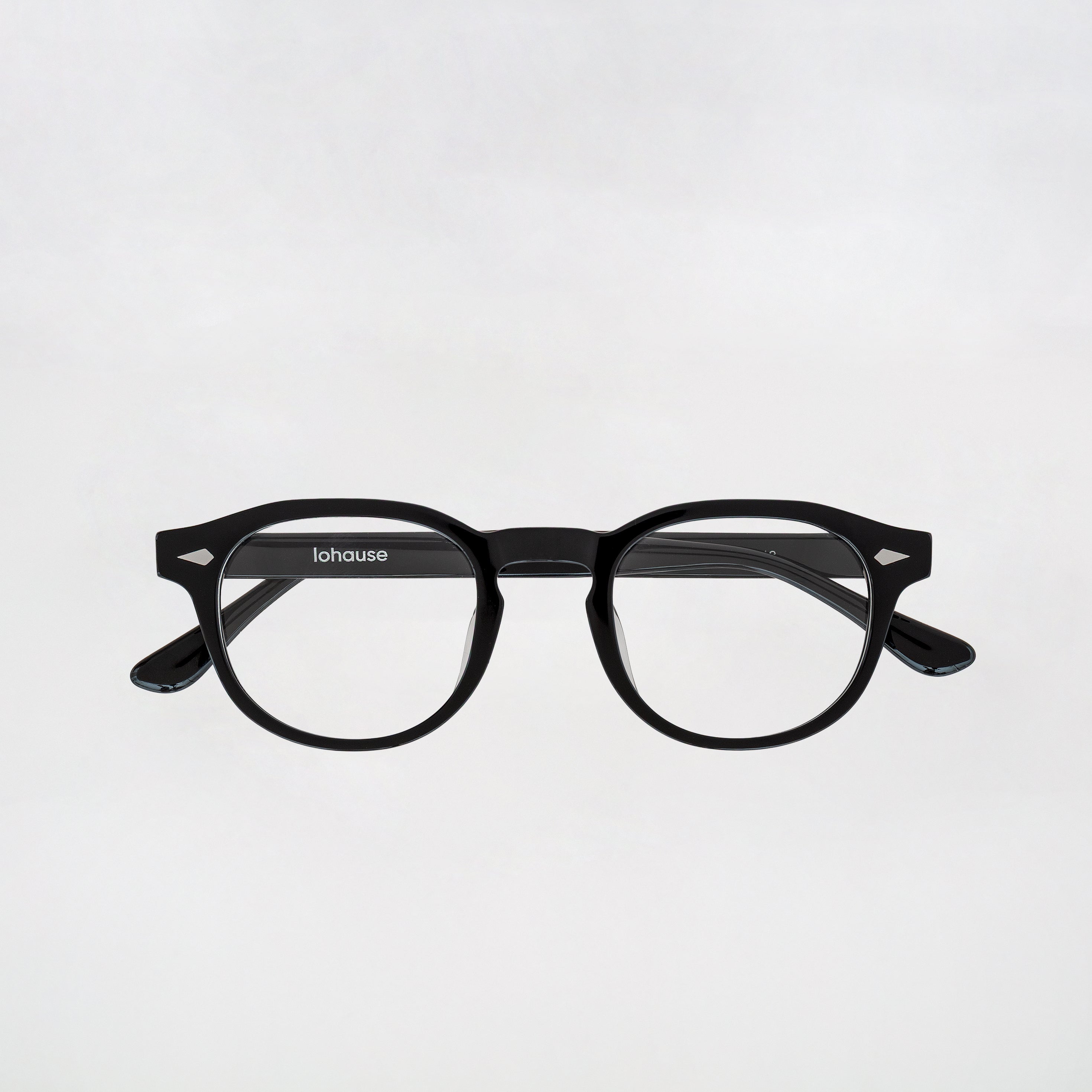 The Basquiat Noir — eyeglasses, Mazzucchelli 1849 acetate frame, rounded square shape, in black.