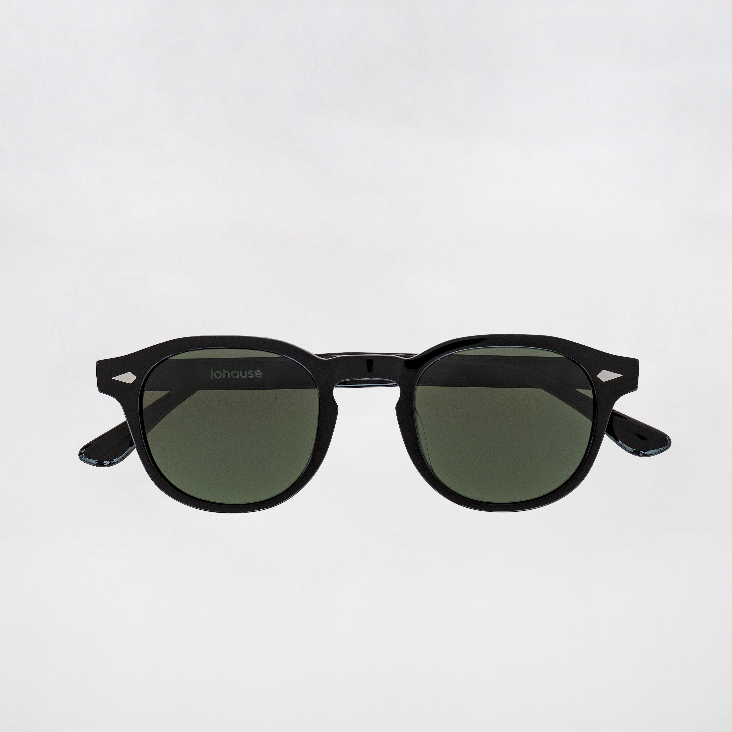 The Basquiat Noir Sunglasses, Mazzucchelli 1849 acetate frame, rounded square shape, in black.