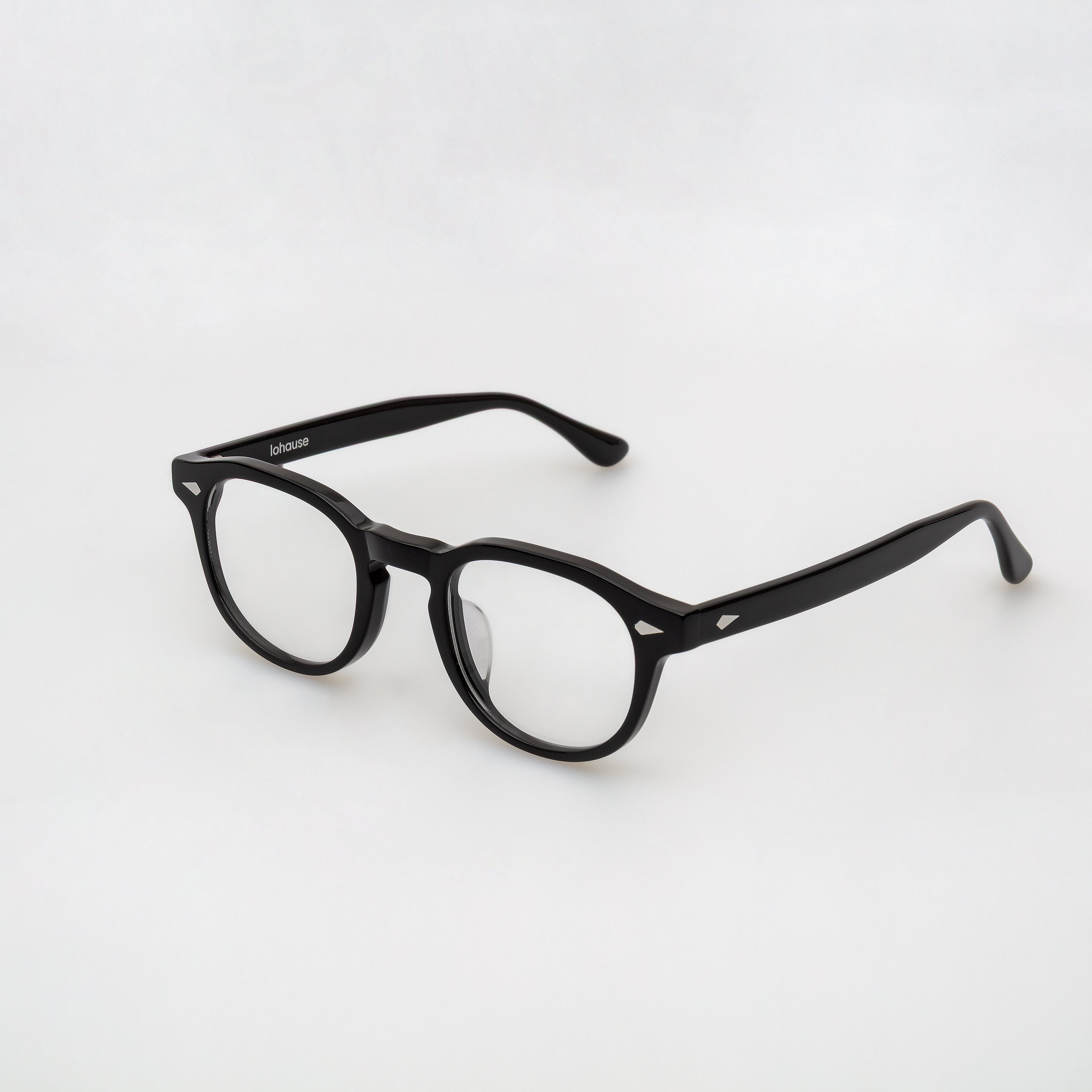 The Basquiat Noir — eyeglasses, Mazzucchelli 1849 acetate frame, rounded square shape, in black.