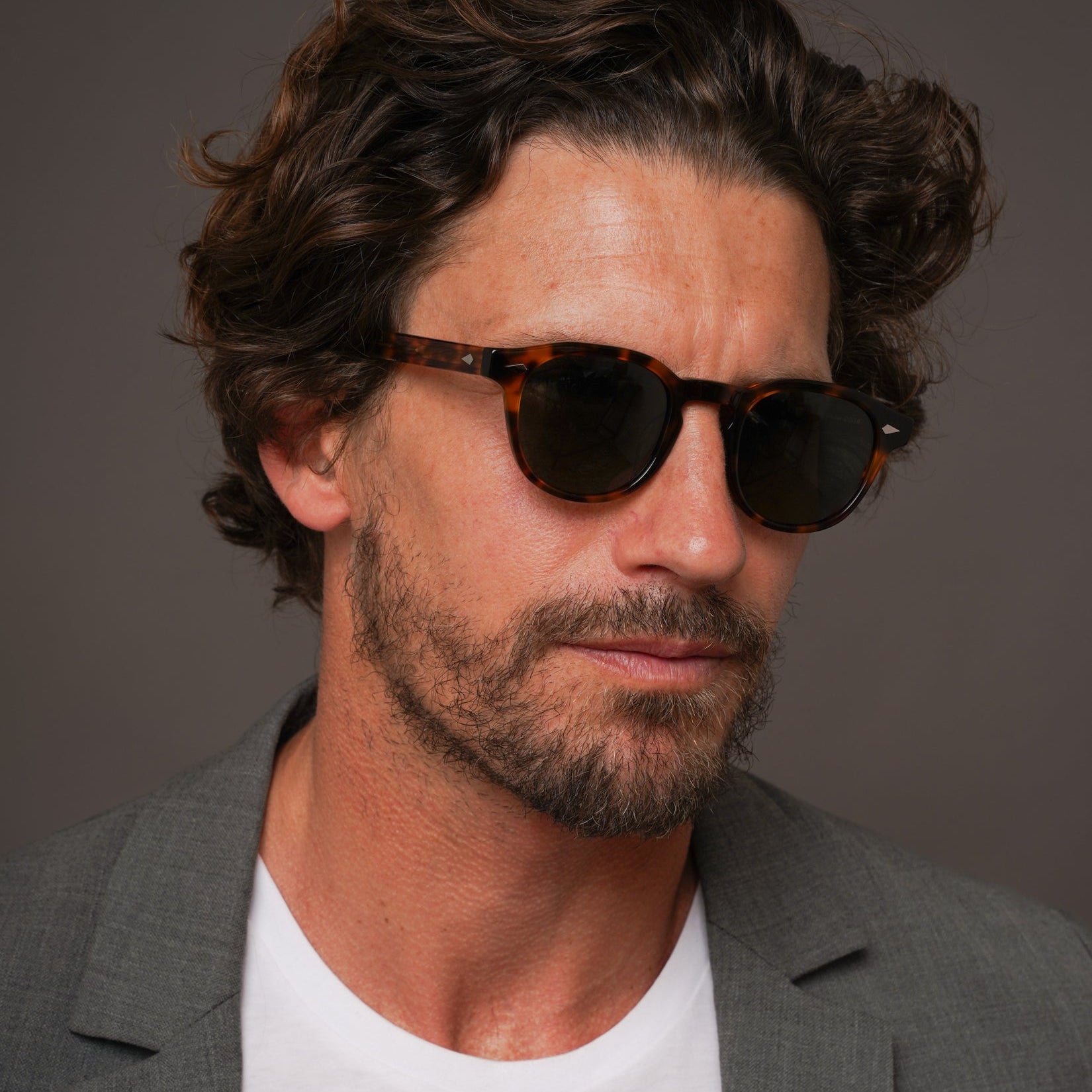 The Basquiat Tortoise Sunglasses, Mazzucchelli 1849 acetate frame, rounded square shape, in tortoise.