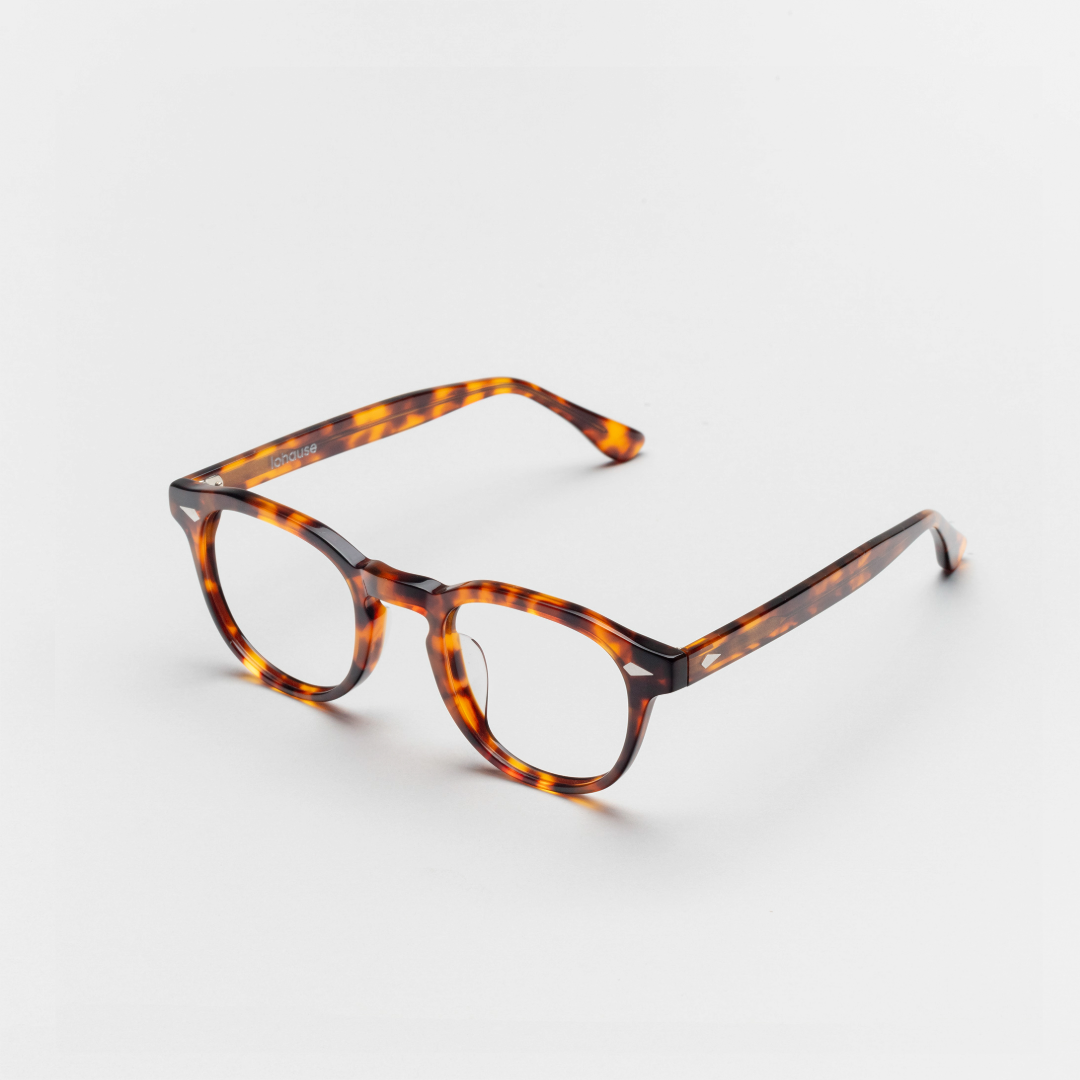 The Basquiat Tortoise — eyeglasses, Mazzucchelli 1849 acetate frame, rounded square shape, in tortoise.