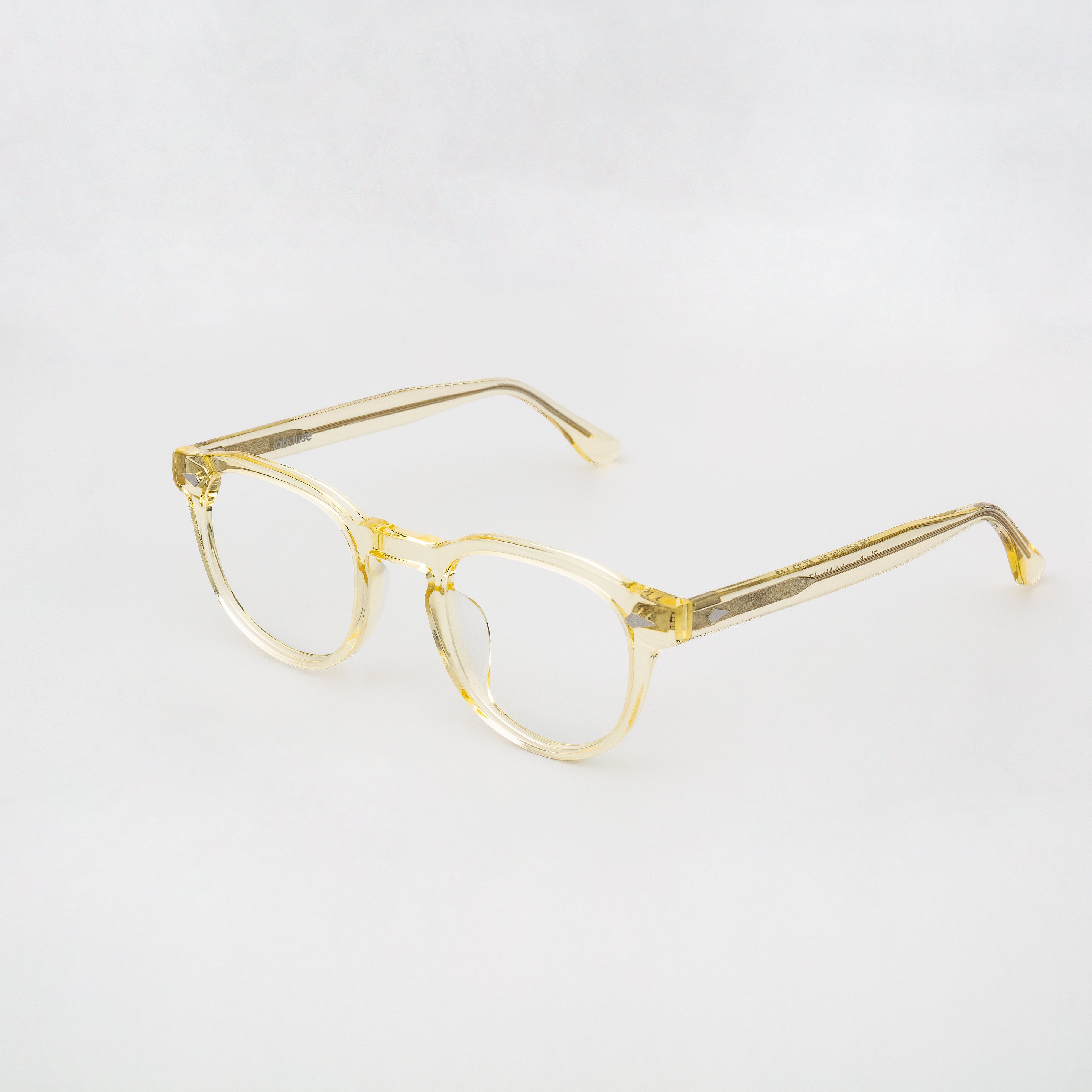 The Basquiat Air — eyeglasses, Mazzucchelli 1849 acetate frame, rounded square shape, in clear crystal.