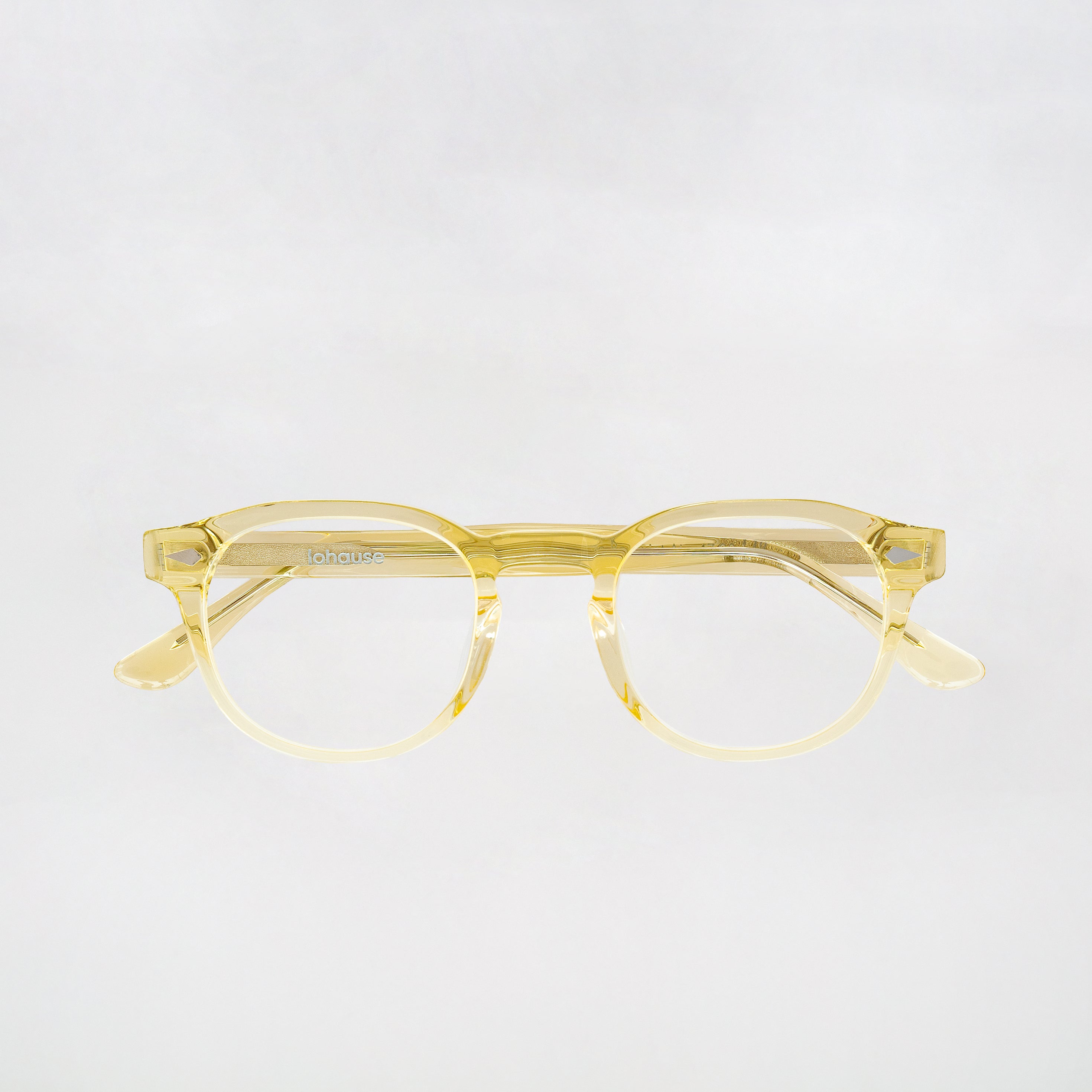 The Basquiat Air — eyeglasses, Mazzucchelli 1849 acetate frame, rounded square shape, in clear crystal.