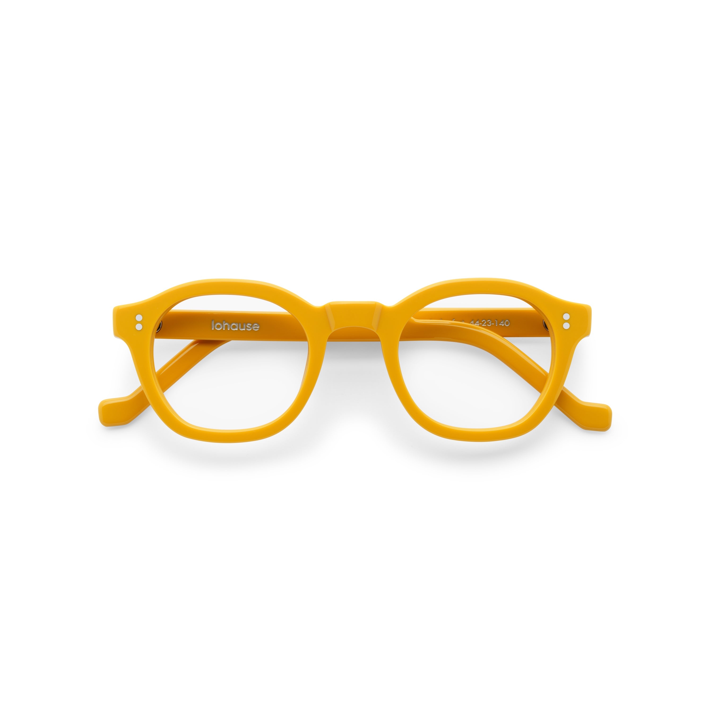 The Dean Amberfort — eyeglasses, Mazzucchelli 1849 acetate frame, round shape, in deep amber.