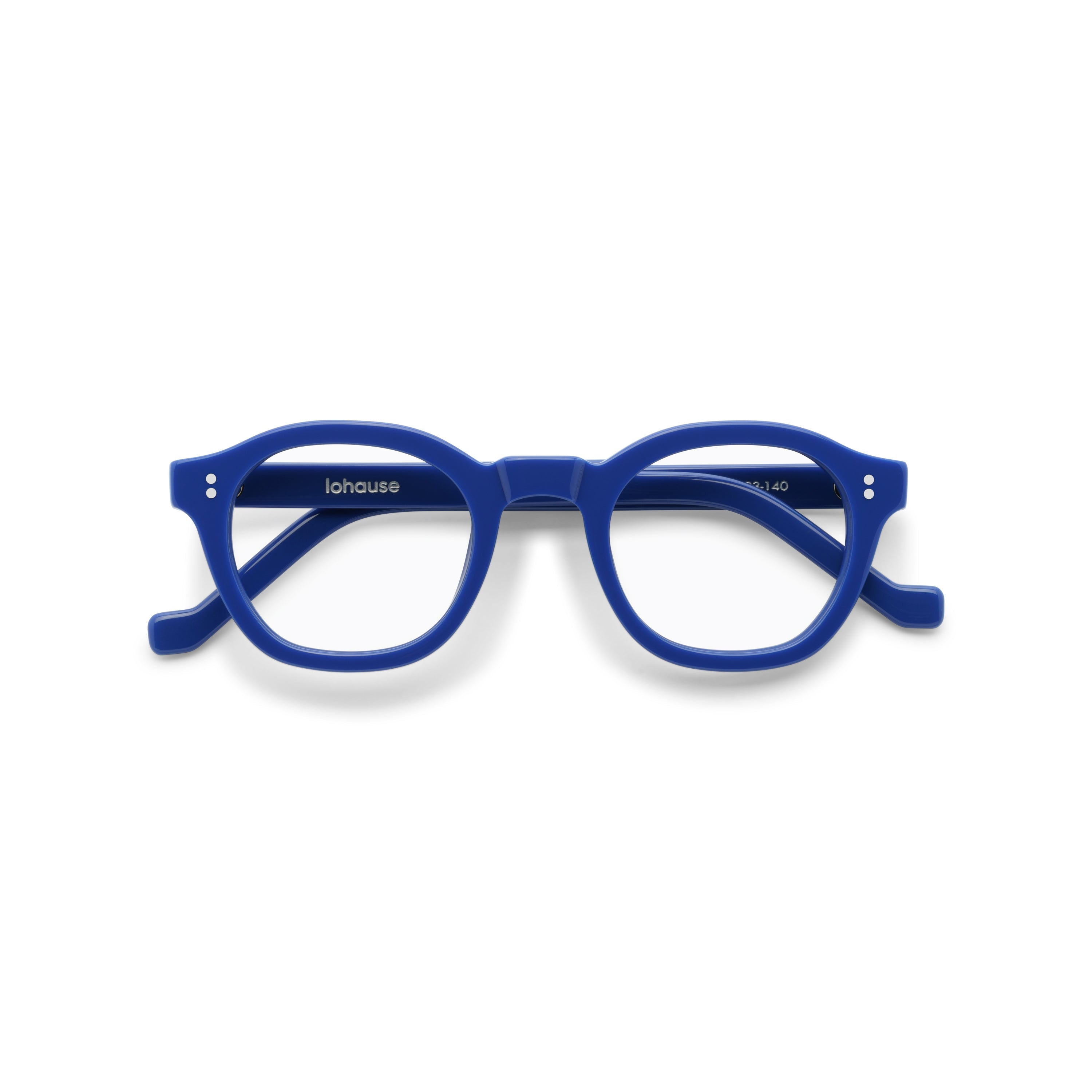 The Dean Majorelle — eyeglasses, Mazzucchelli 1849 acetate frame, round shape, in Majorelle blue.