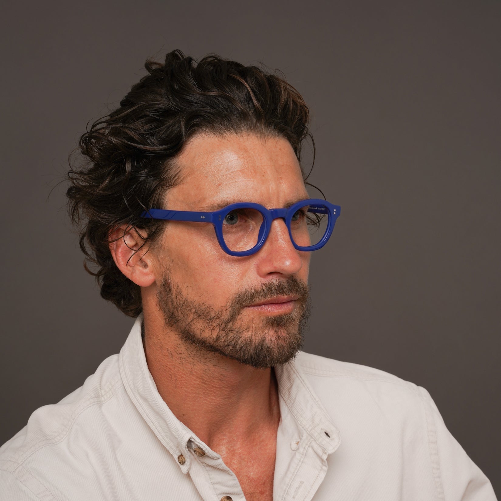 The Dean Majorelle — eyeglasses, Mazzucchelli 1849 acetate frame, round shape, in Majorelle blue.