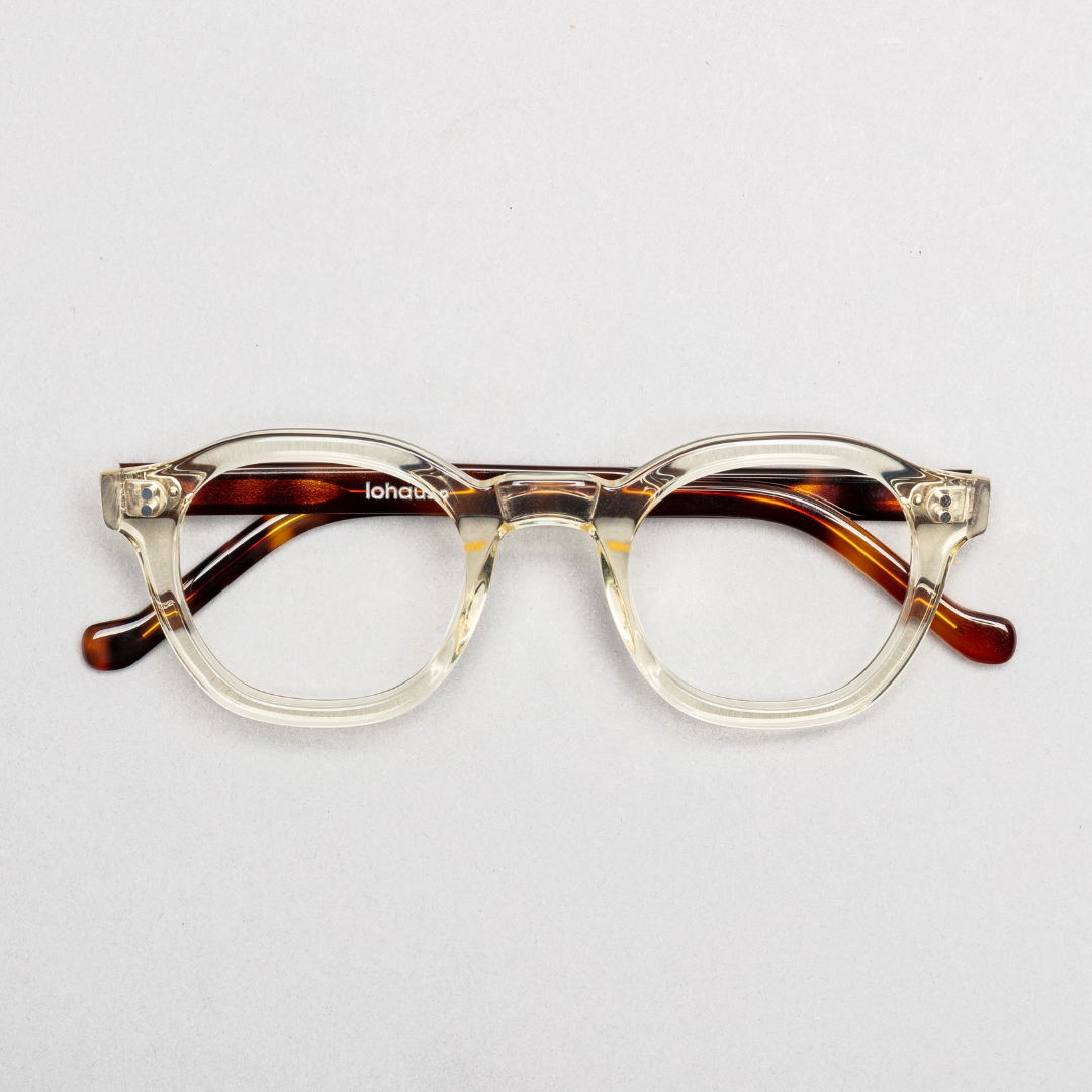 The Dean Paradox N1 — eyeglasses, Mazzucchelli 1849 acetate frame, round shape, Paradox N1 pattern.