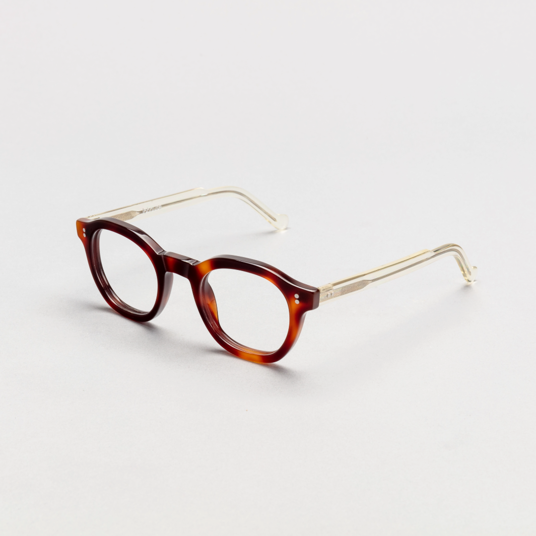 The Dean Paradox N4 — eyeglasses, Mazzucchelli 1849 acetate frame, round shape, Paradox N4 pattern.