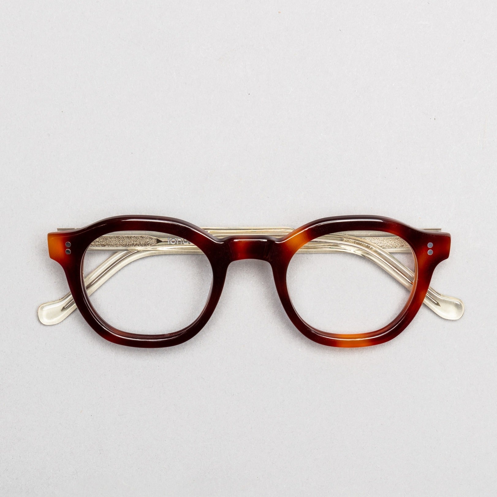 The Dean Paradox N4 — eyeglasses, Mazzucchelli 1849 acetate frame, round shape, Paradox N4 pattern.