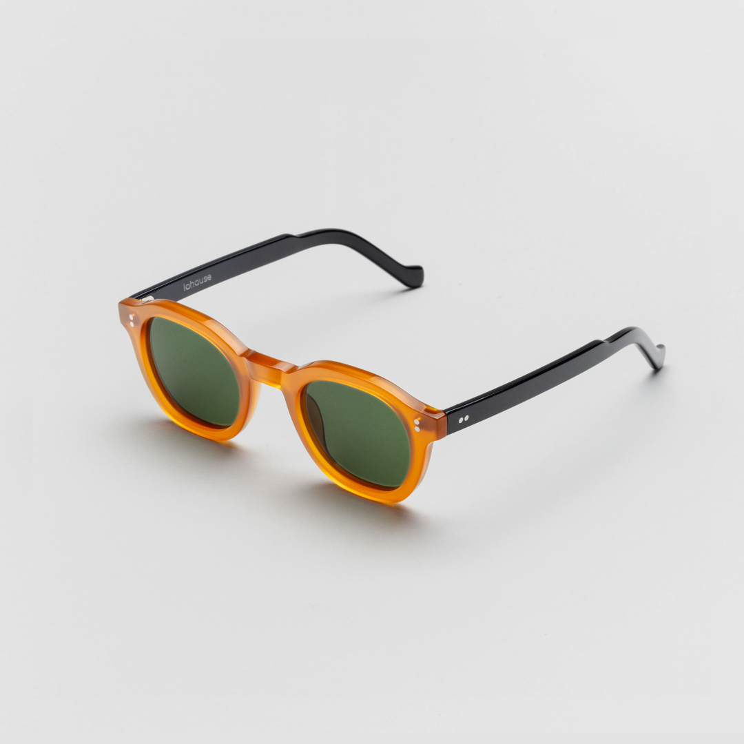 The Dean Paradox N5 Sunglasses, Mazzucchelli 1849 acetate frame, round shape, Paradox N5 pattern.
