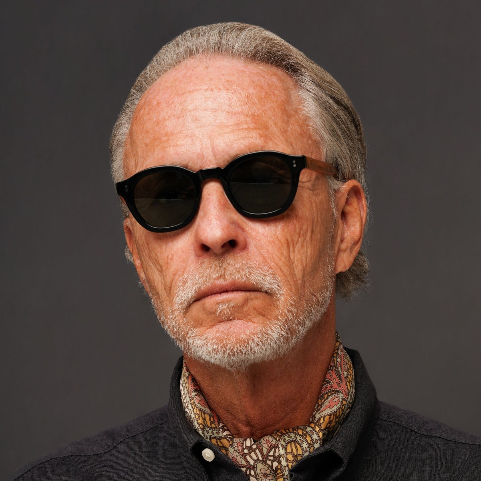 The Dean Paradox N6 Sunglasses, Mazzucchelli 1849 acetate frame, round shape, Paradox N6 pattern.