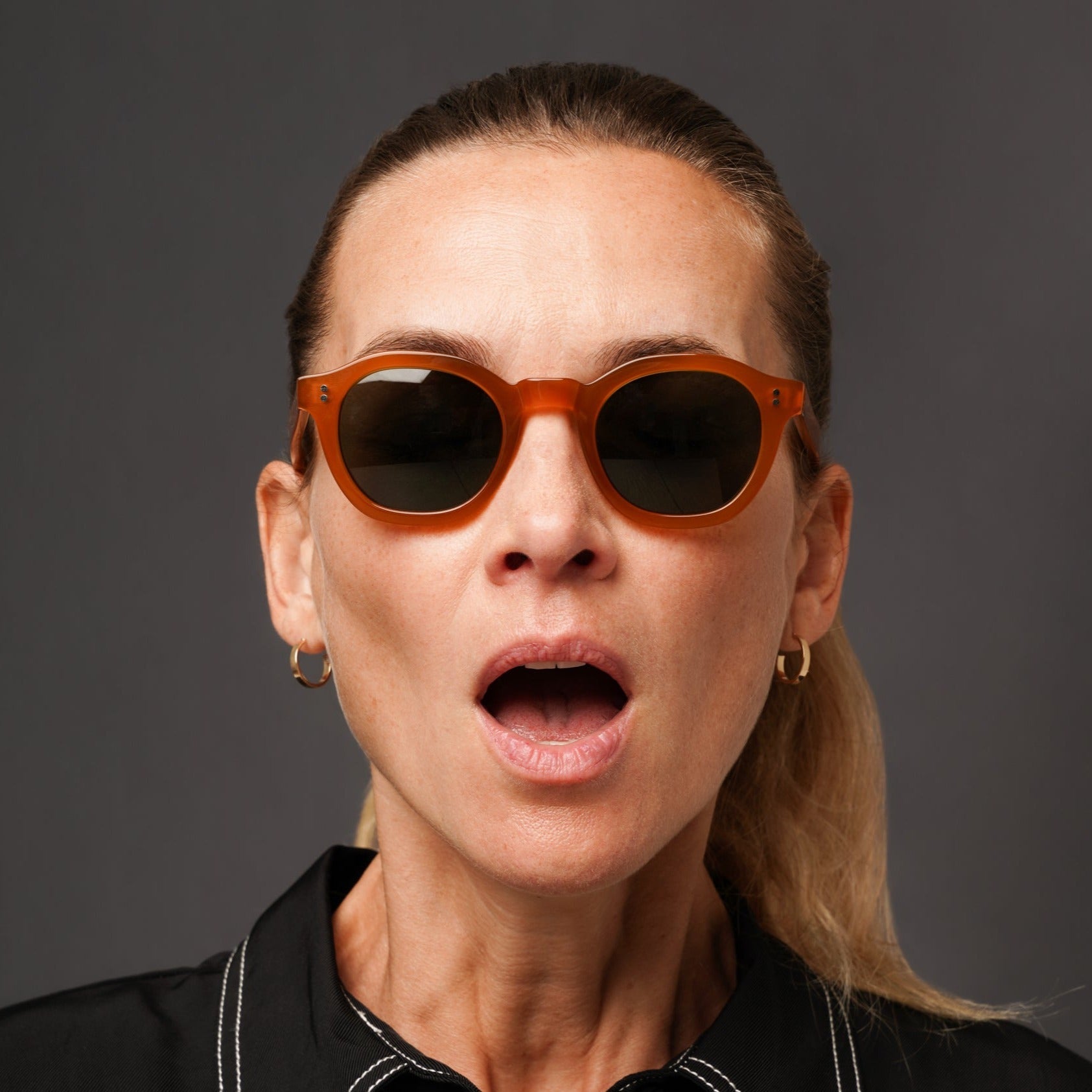 The Dean Paradox N8 Sunglasses, Mazzucchelli 1849 acetate frame, round shape, Paradox N8 pattern.